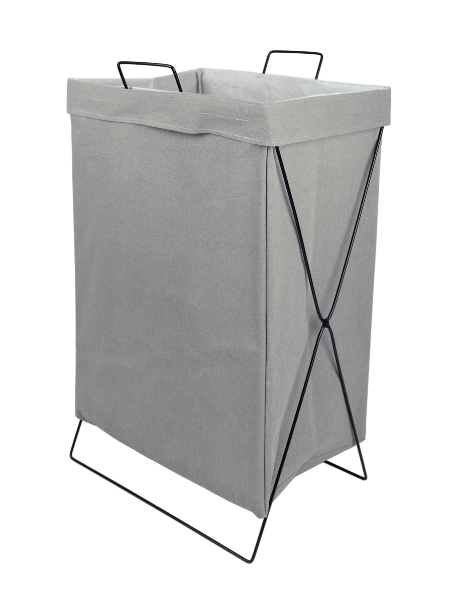Изображение товара Корзина бельевая 54 л металл серый для ванной и душевой