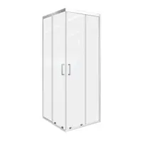 Изображение товара Душевая ширма Makiato квадратная 80x80x190см цвет профиля хром раздвижная стекло 5мм прозрачное