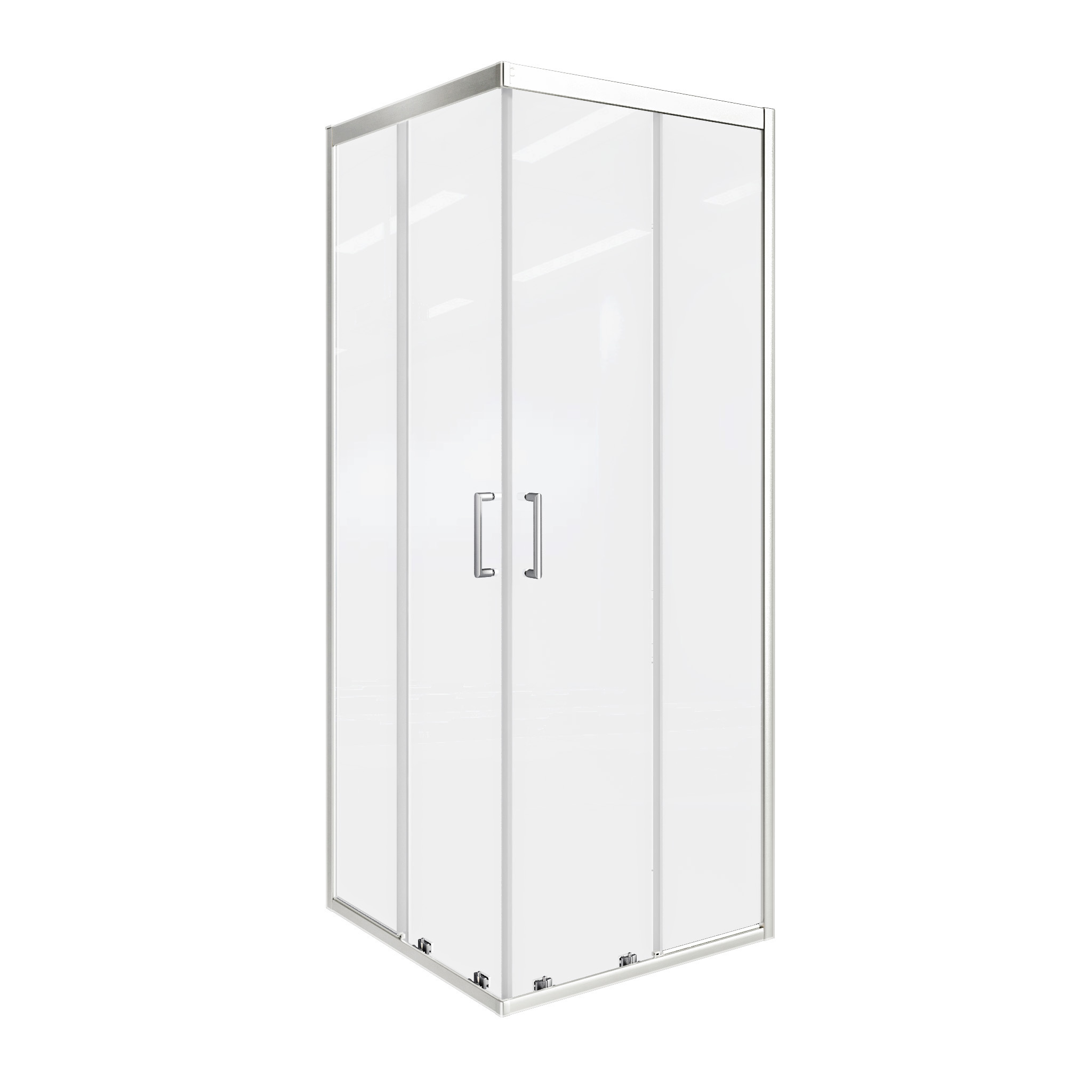 Изображение товара Душевая ширма Makiato квадратная 90x90x190см цвет профиля хром раздвижная стекло 5мм прозрачное