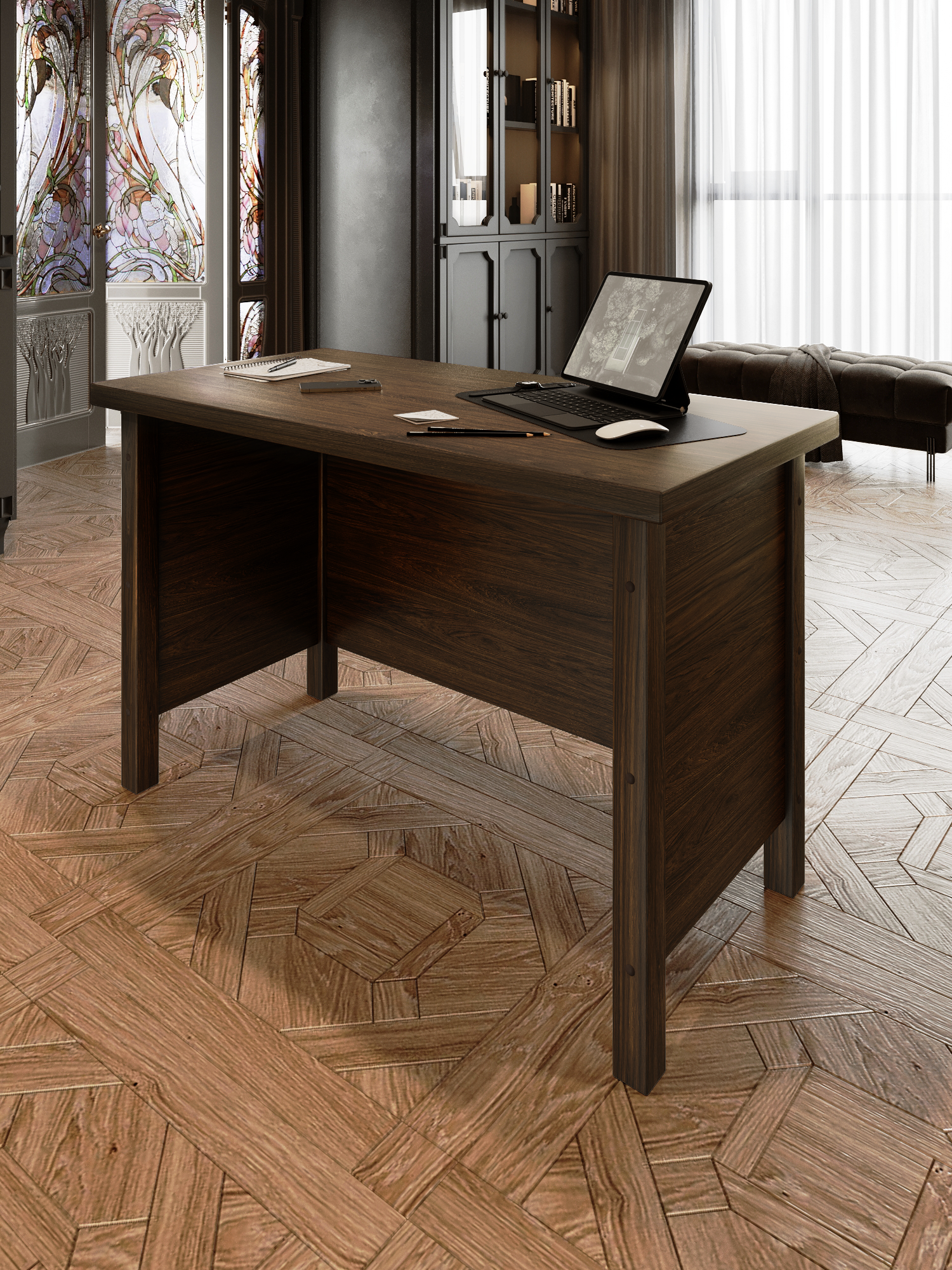 Изображение товара Стол Solarius Классика 60x75x90 см Массив сосны цвет темный дуб