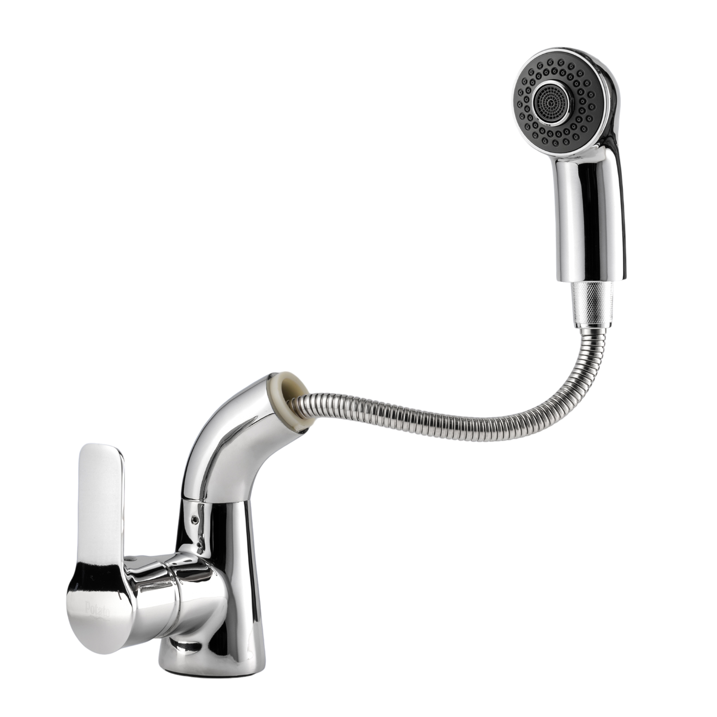 Изображение товара Смеситель для кухни Potato P6033 выдвижной излив 17 см цвет хром