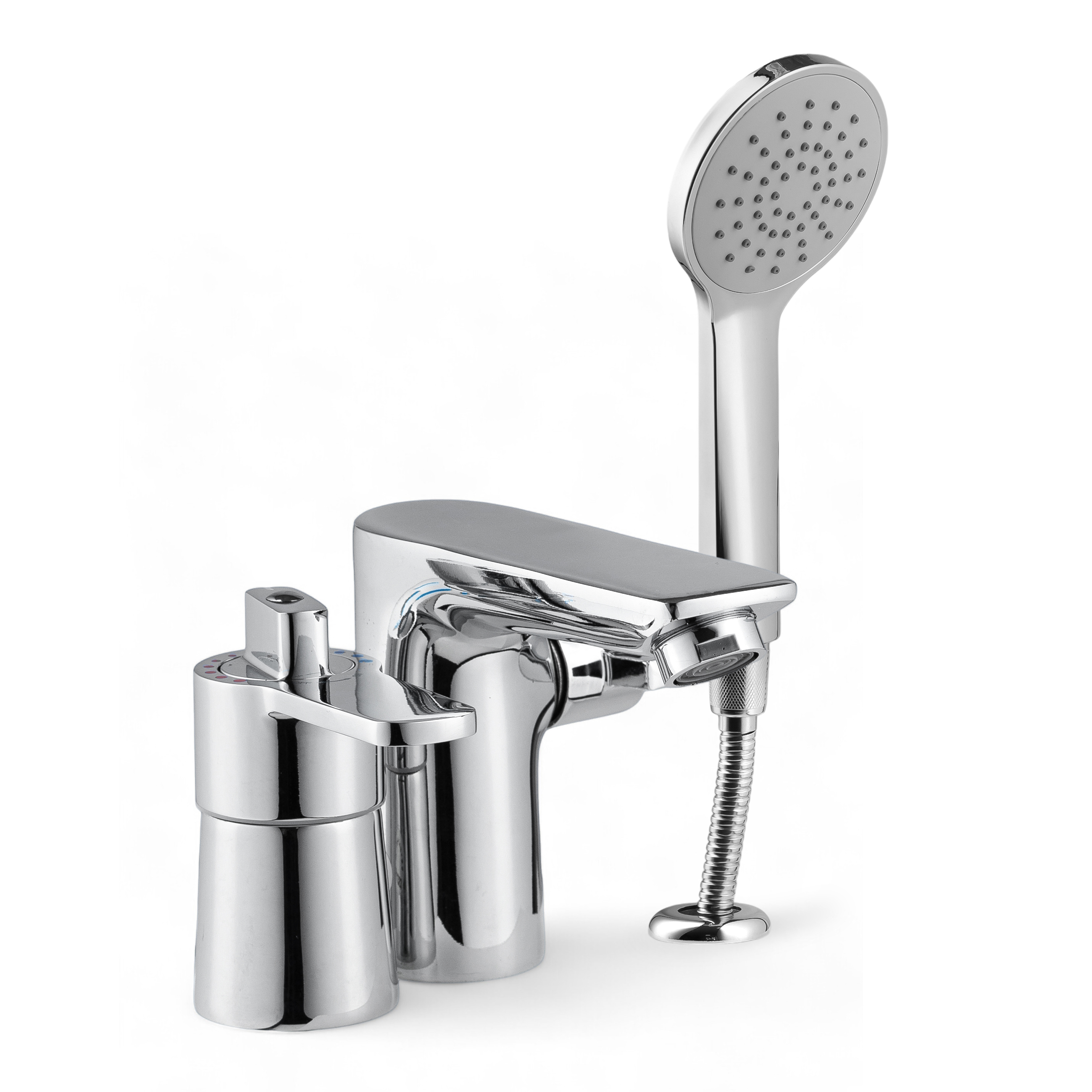 Изображение товара Смеситель Potato P11383 — врезной на борт ванны с душем, латунь, хром