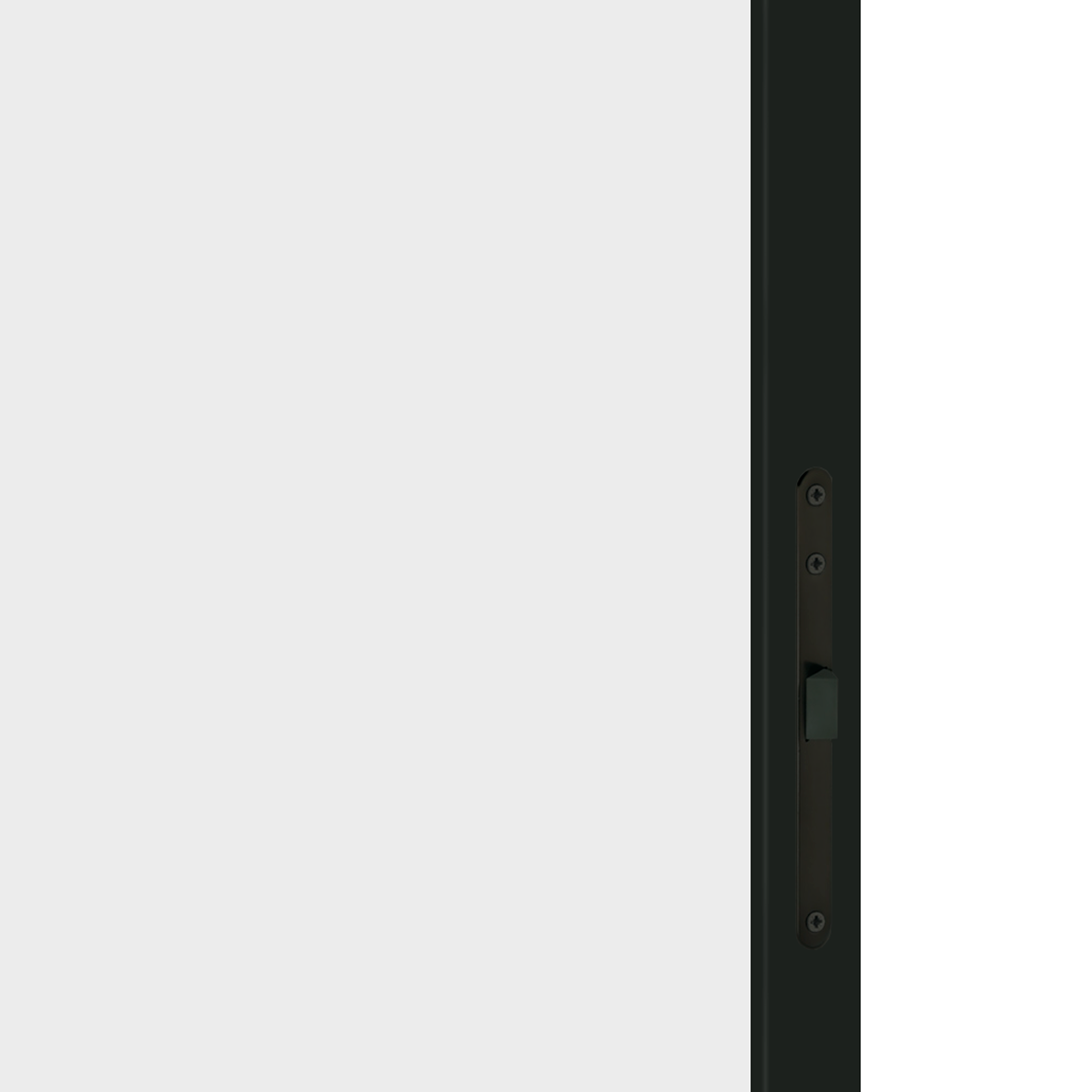 Изображение товара Дверь межкомнатная глухая Invisible 70x220 см цвет белый с замком правая черная кромка