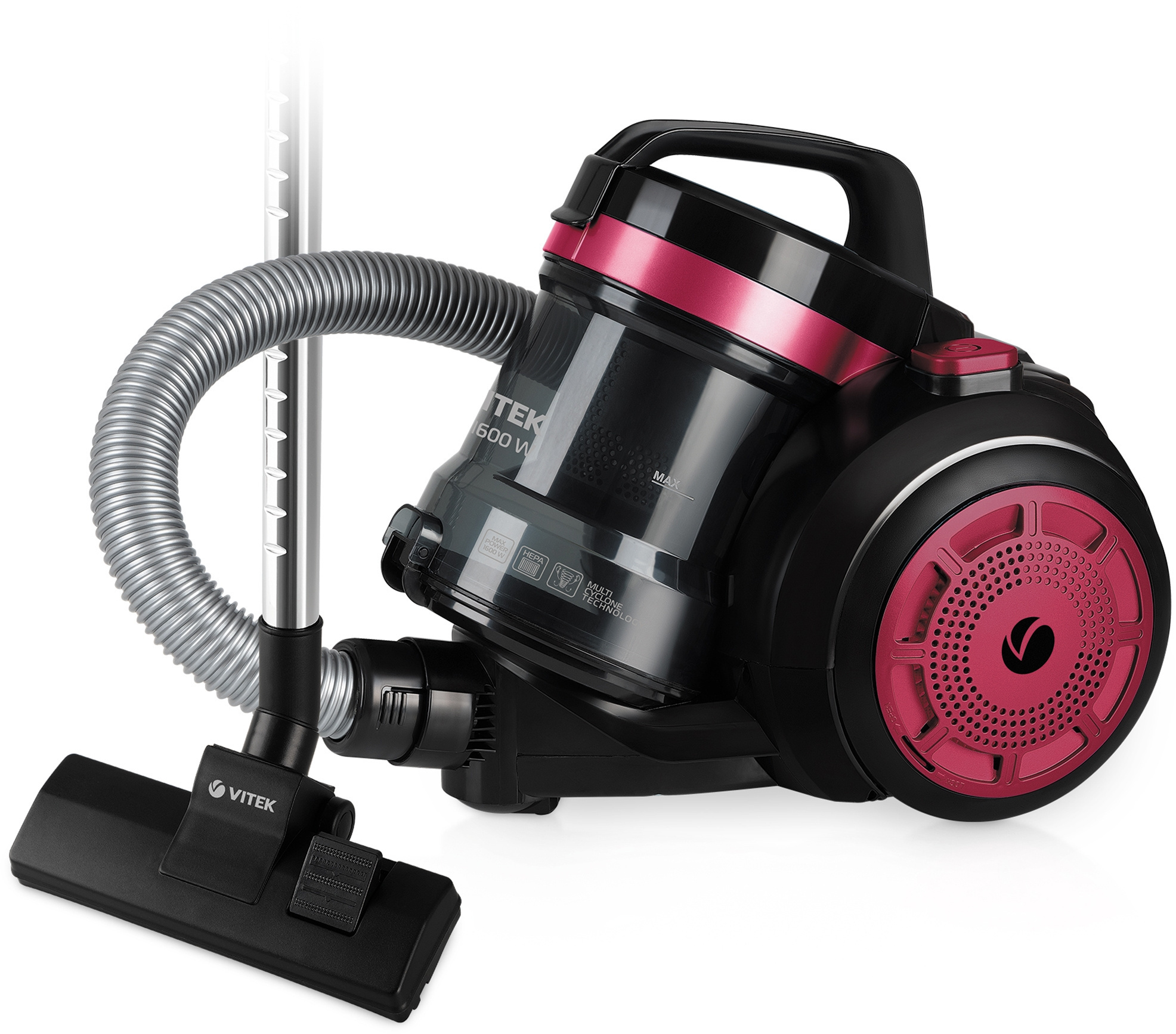 Изображение товара Пылесос с пылесборником Vitek VT-1838 1200 Вт черный надежный сухой уборки