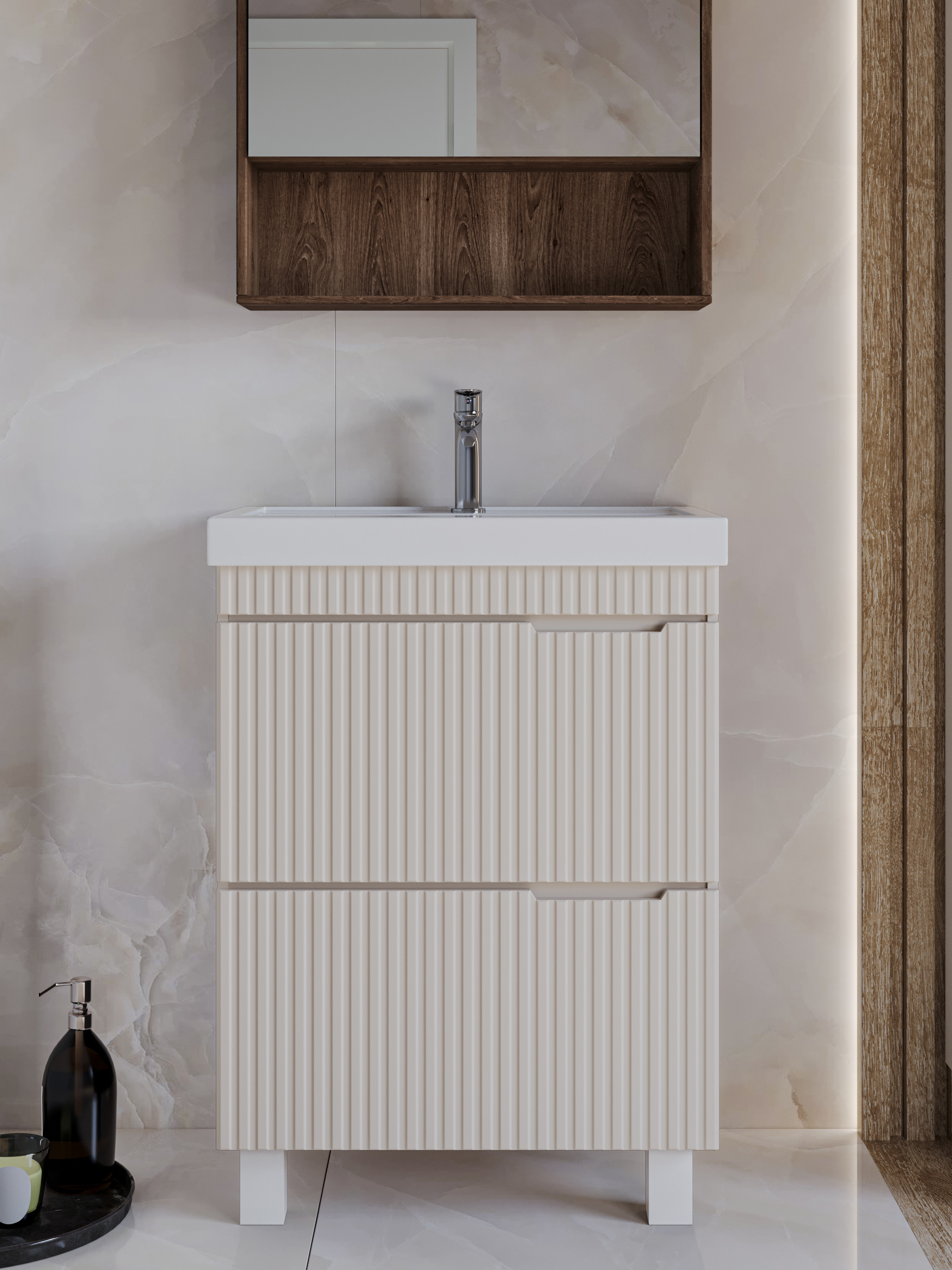 Изображение товара Тумба для ванной Play Фостер 60 напольная цвет бежевый под раковину 60 см