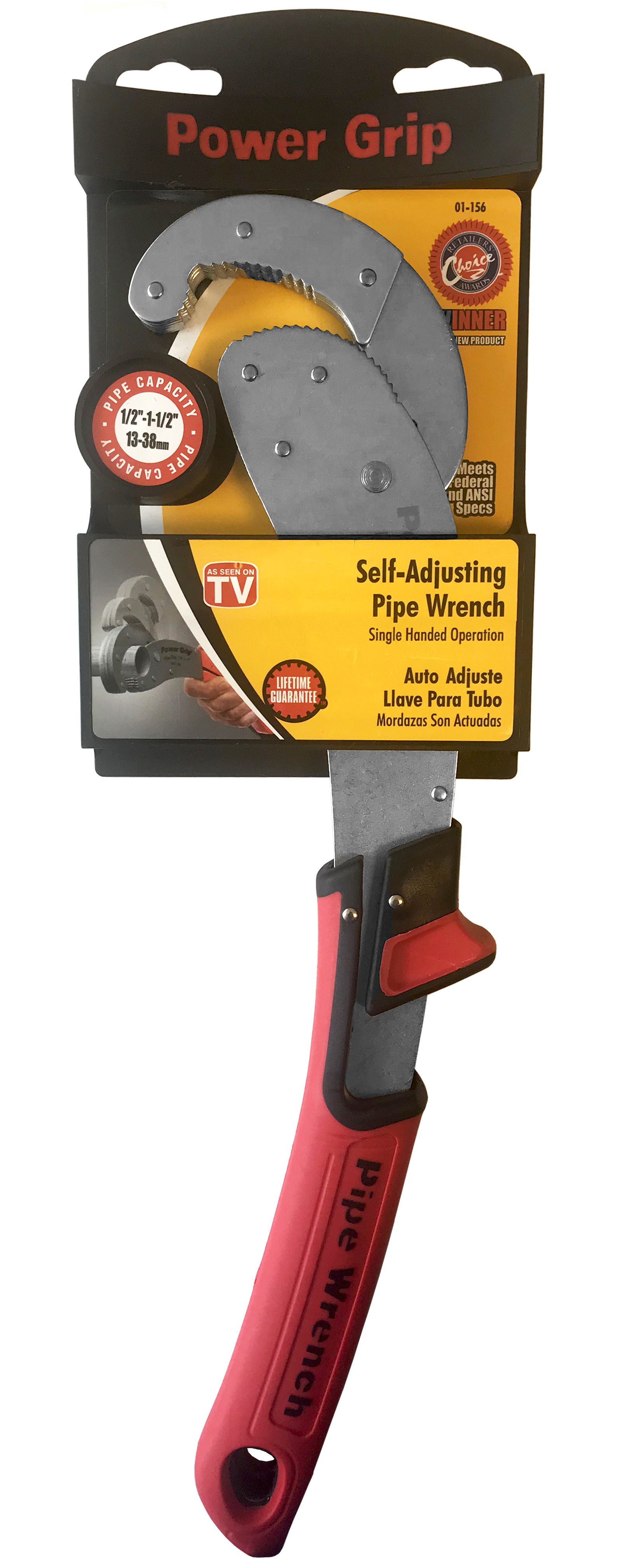 Изображение товара Ключ трубный газовый Power Grip 01-156, автоматический регулятор, 38 мм захват