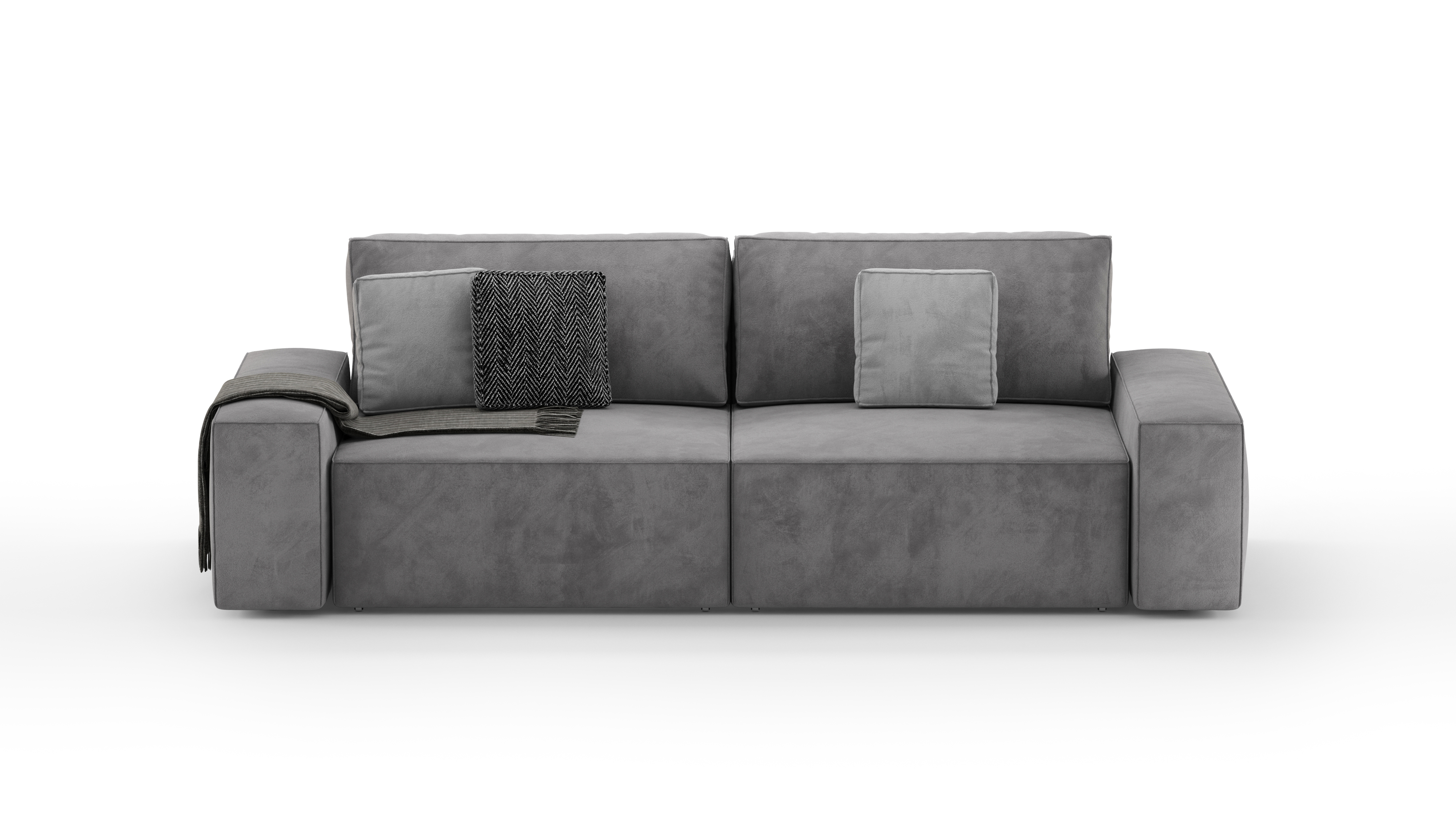 Изображение товара Диван раскладной Mebelroom Brandy 250x80x100 см велюр серый