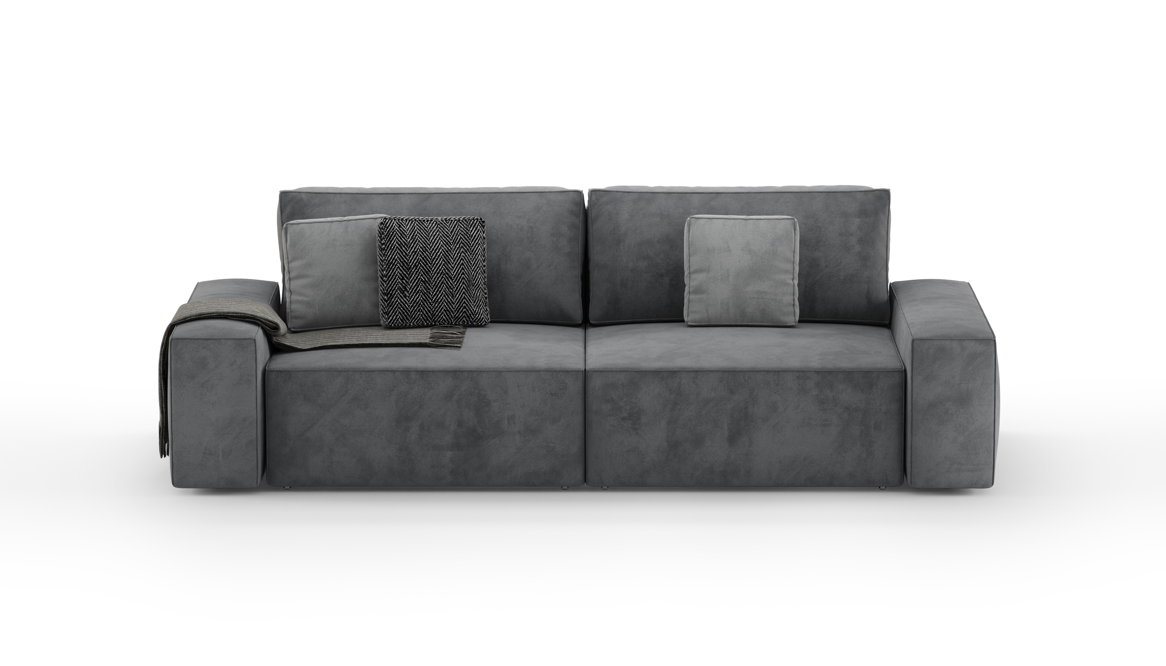 Изображение товара Диван раскладной Mebelroom Brandy 250x80x100 см велюр серый