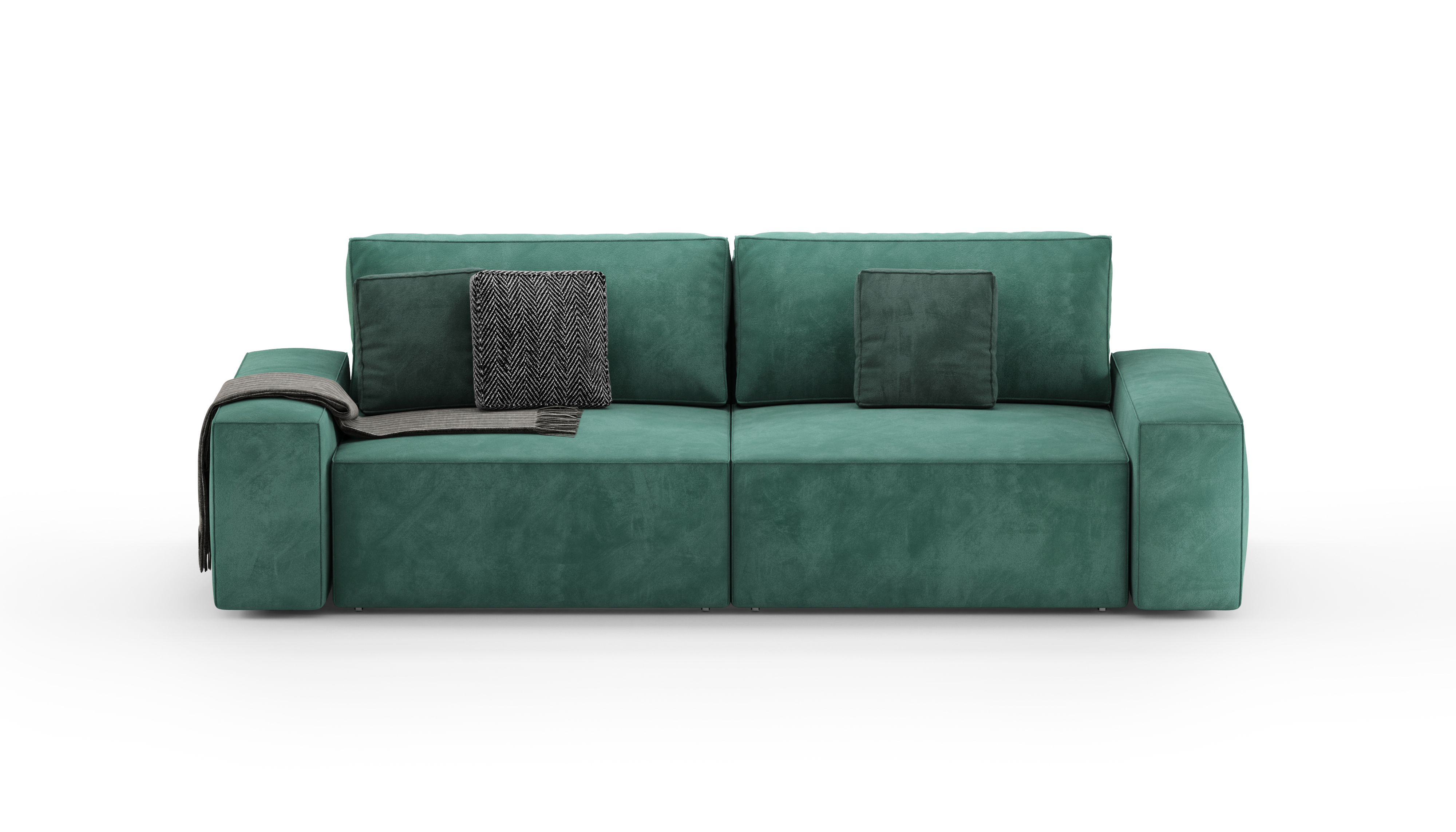 Изображение товара Диван раскладной Mebelroom Формула 250x80x100 см велюр зеленый