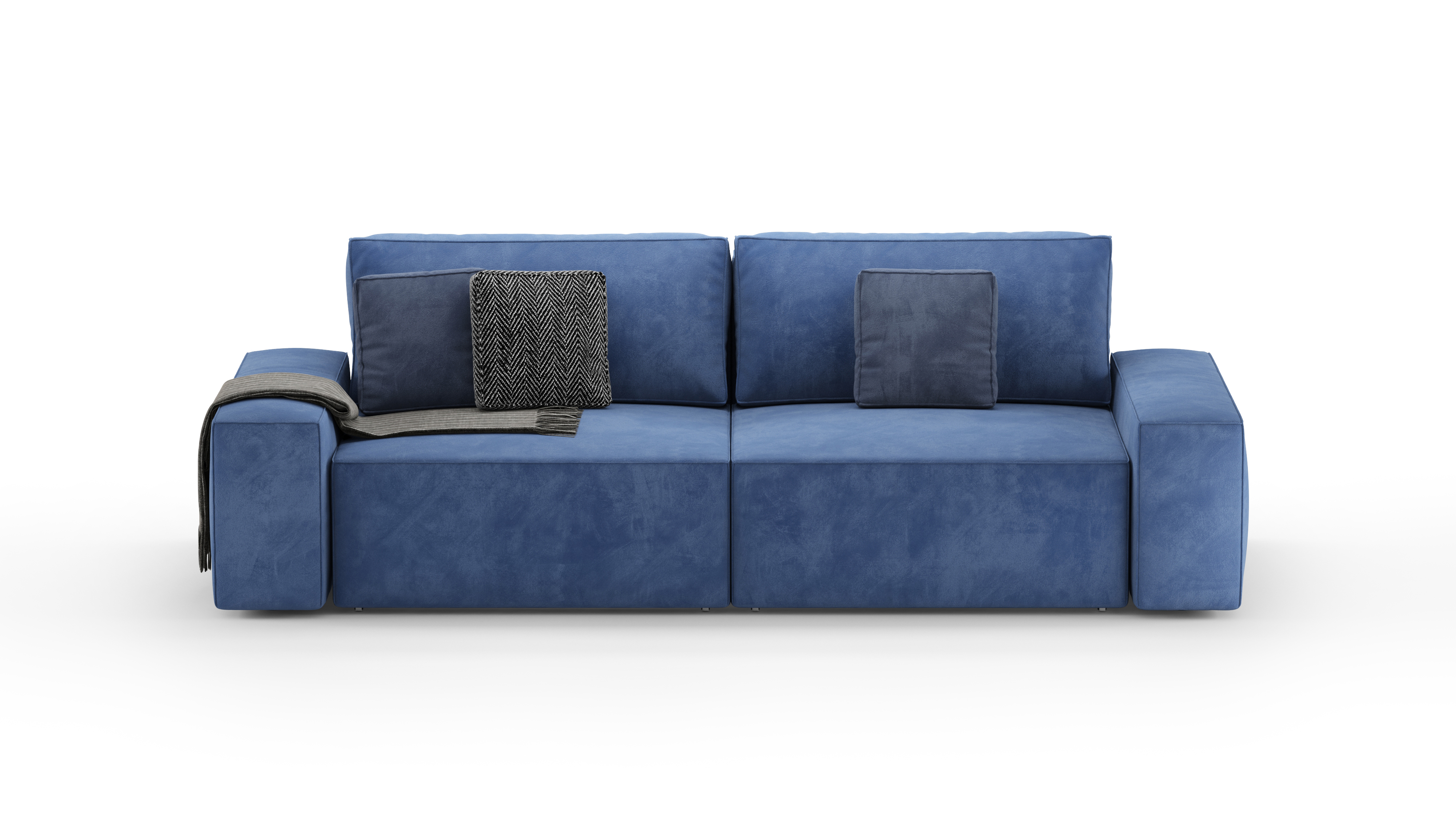 Изображение товара Диван раскладной Mebelroom Формула 250x80x100 см велюр синий - уютное решение для дома