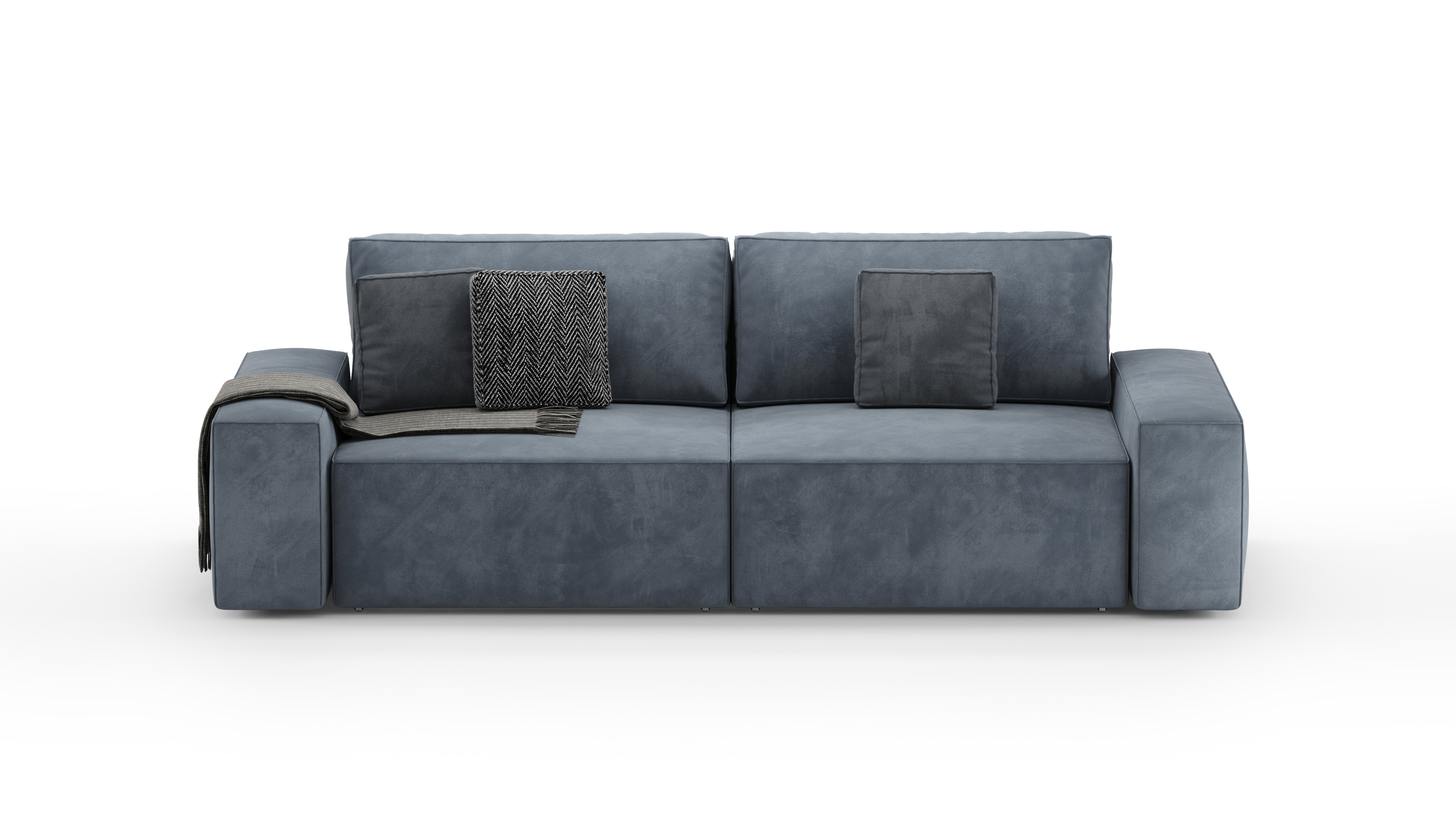 Изображение товара Диван раскладной Mebelroom Формула 250x80x100 см велюр темно-серый