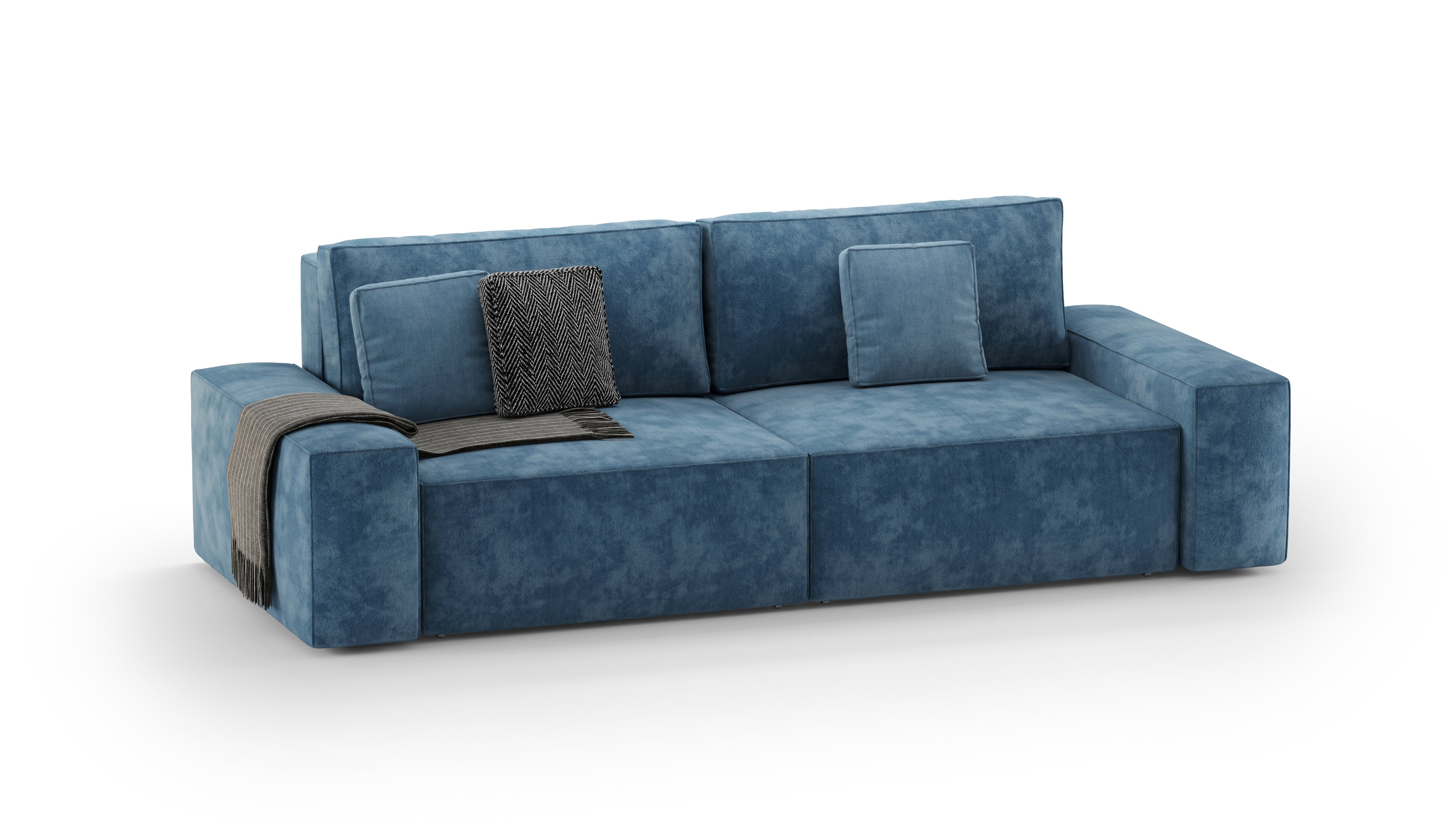 Изображение товара Диван раскладной Mebelroom велюр изумрудный 250x80x100 см механиз еврокнижка