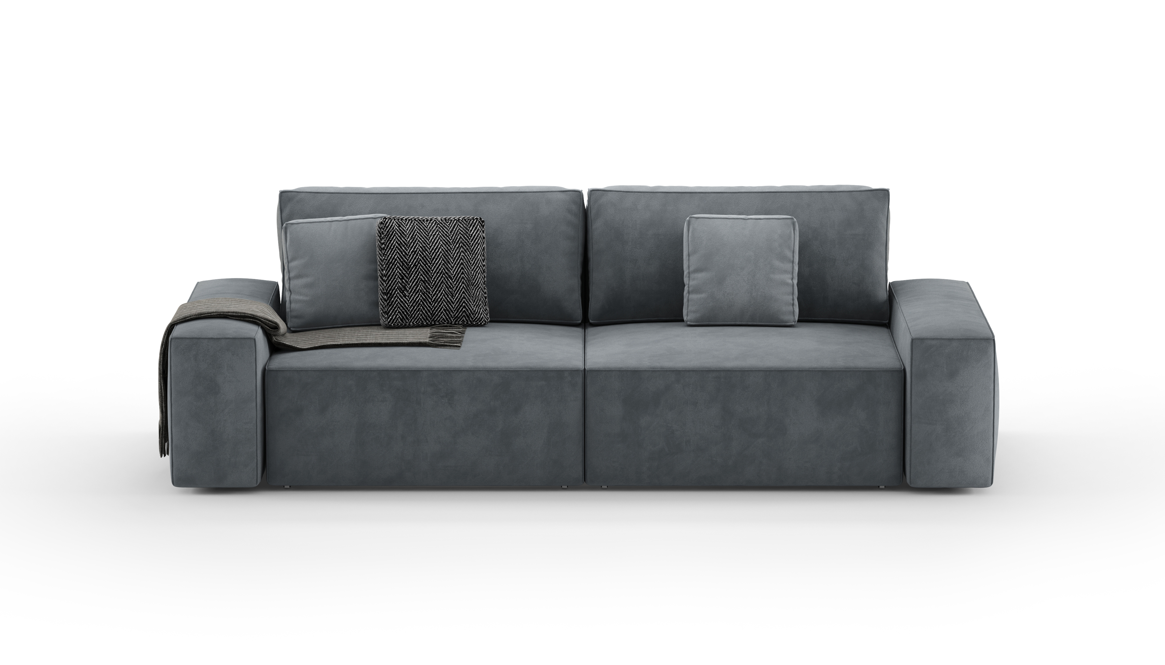 Изображение товара Диван раскладной Mebelroom Тедди 250x80x100 см велюр цвет темно-серый