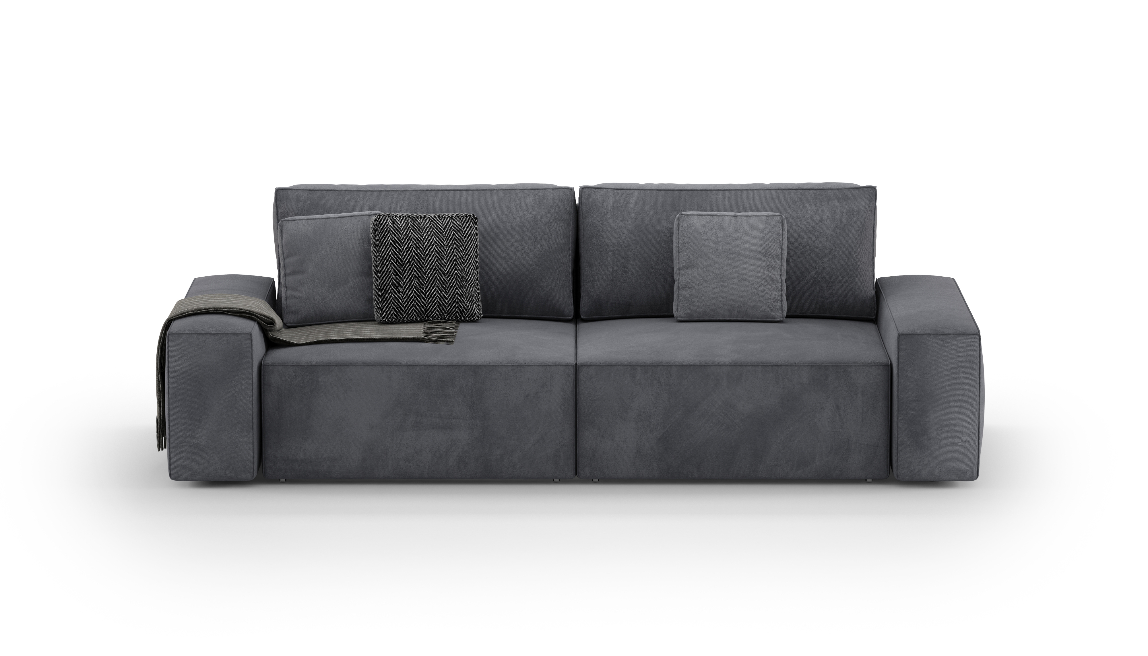 Изображение товара Раскладной диван кровать Mebelroom Велютто 250x80x100 см велюр серый