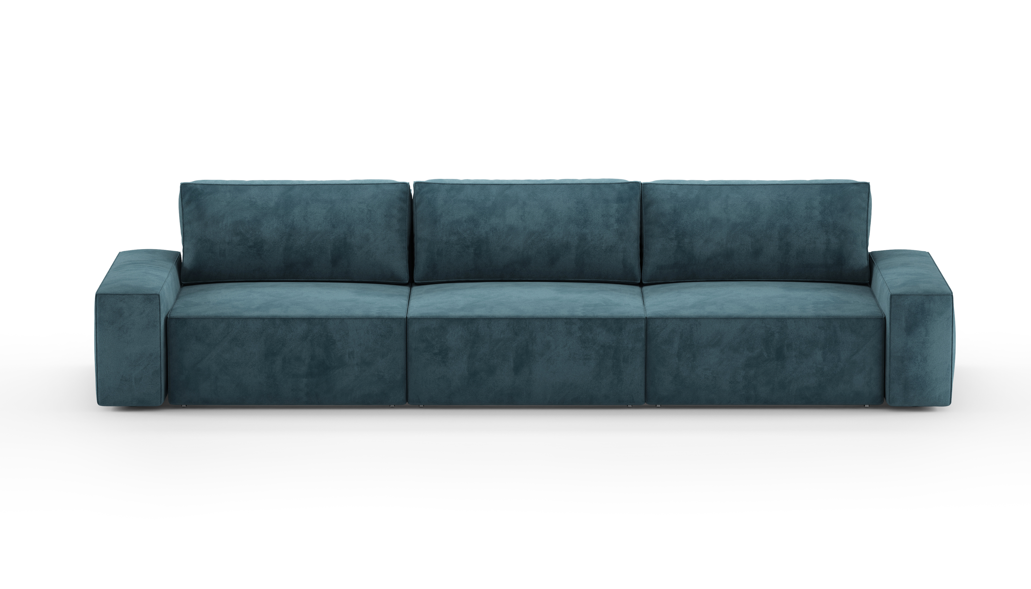 Изображение товара Диван раскладной Mebelroom Brandy 350x80x100 см велюр цвет темно-зеленый