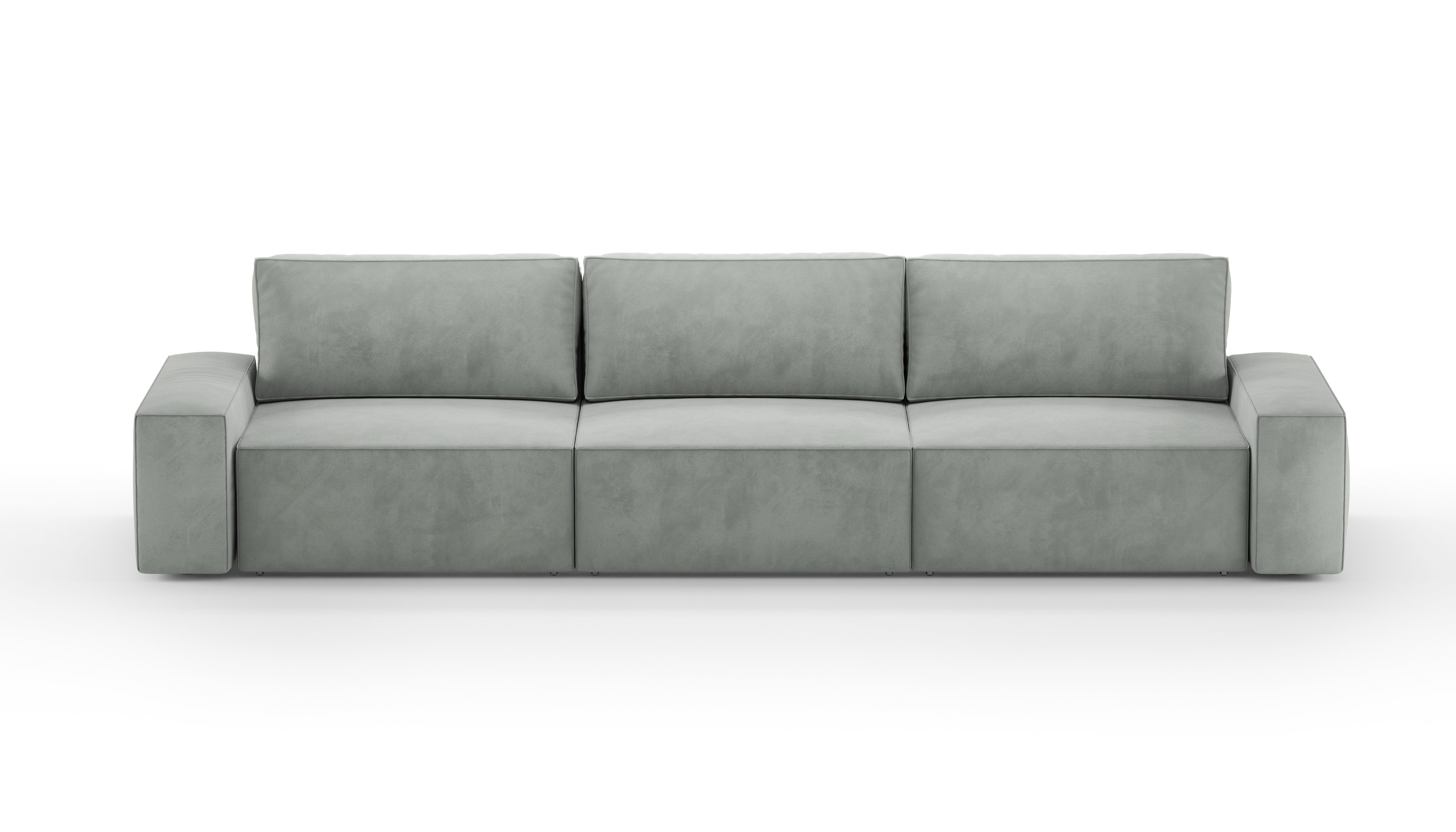 Изображение товара Диван раскладной Mebelroom Brandy 350x80x100 см велюр светло-серый