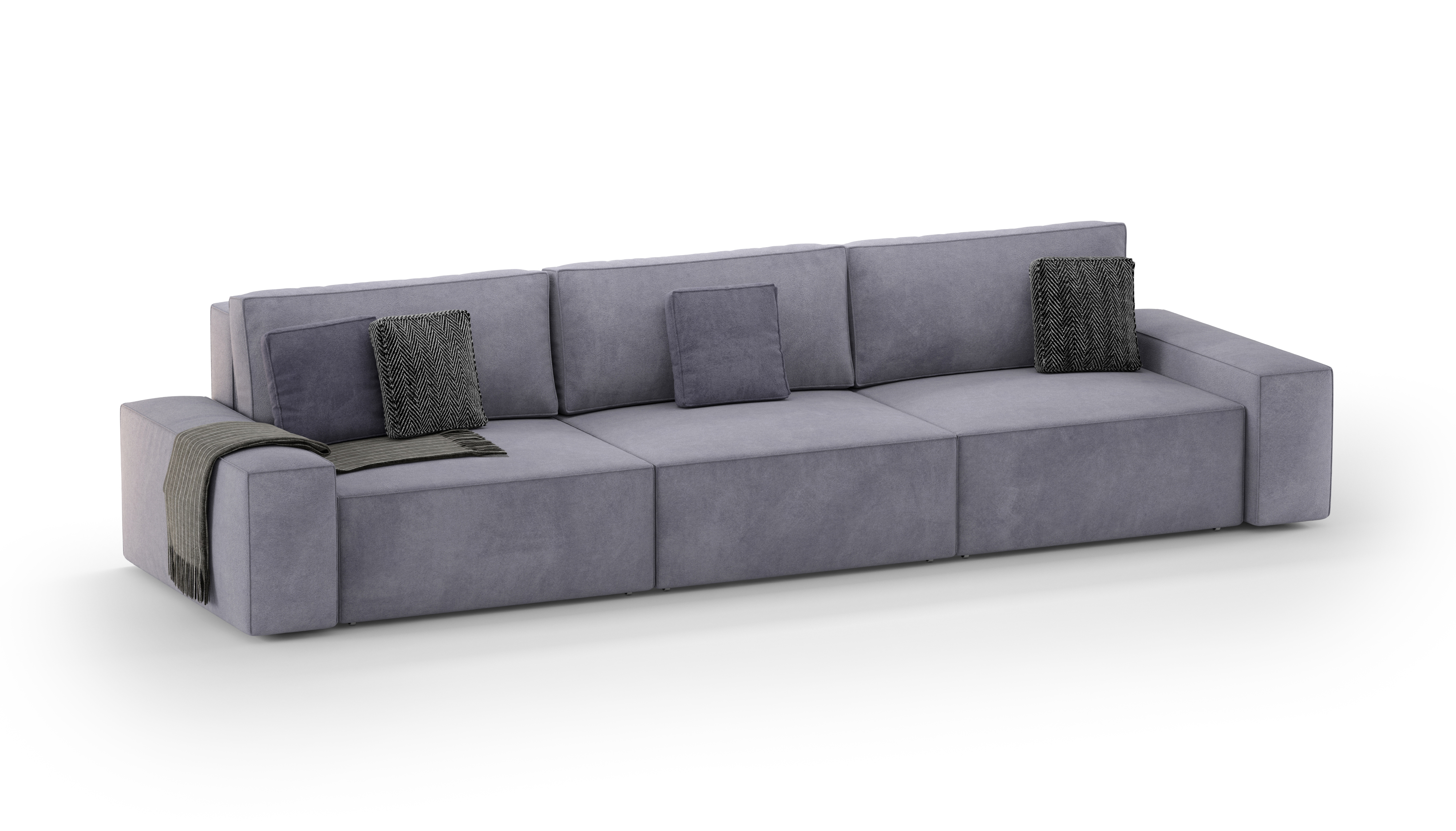 Изображение товара Диван раскладной Mebelroom Симпл 350x80x100 см фиолетовый велюр