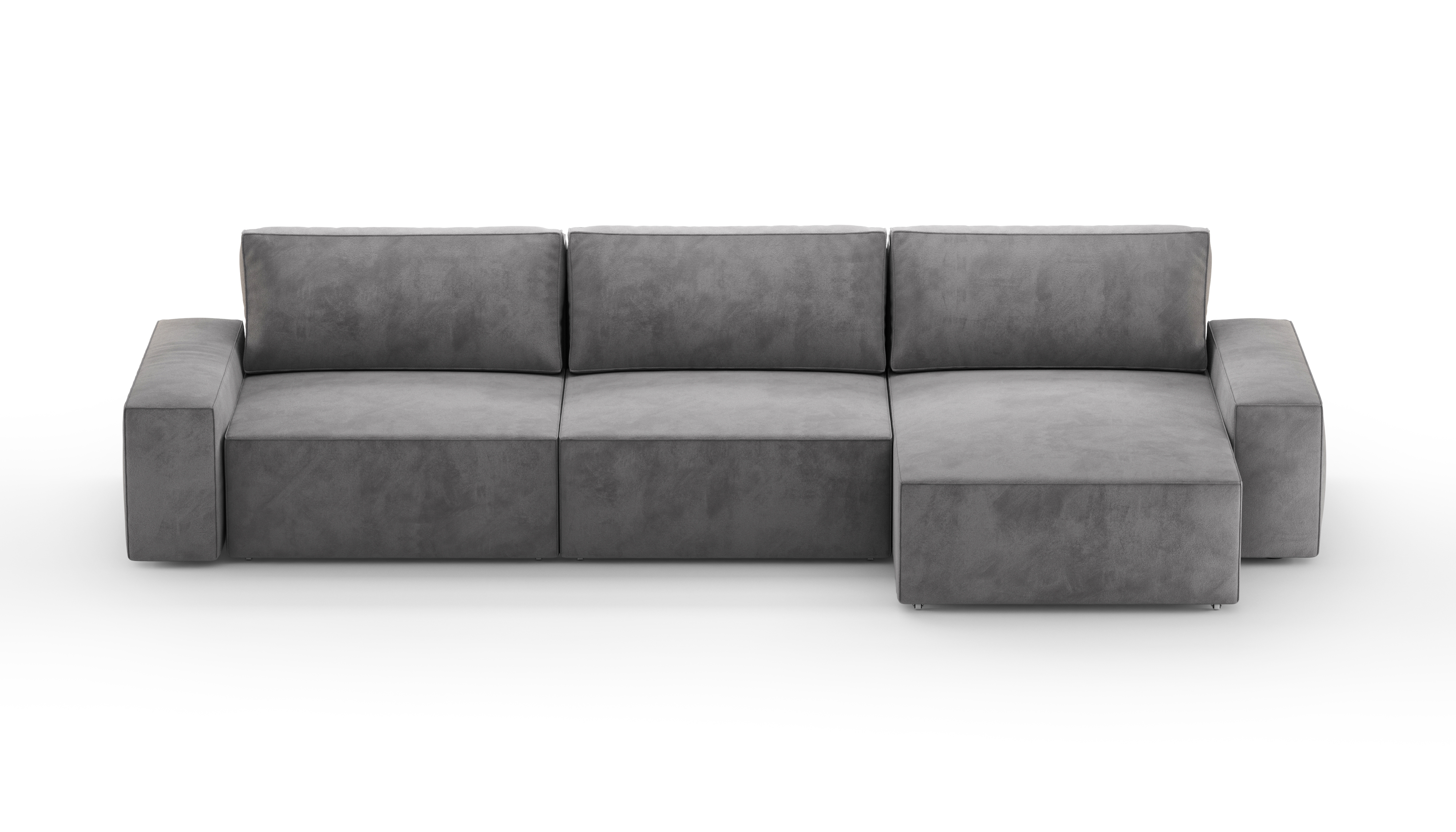 Изображение товара Диван раскладной Mebelroom Brandy 350x80x160 см велюр цвет серый