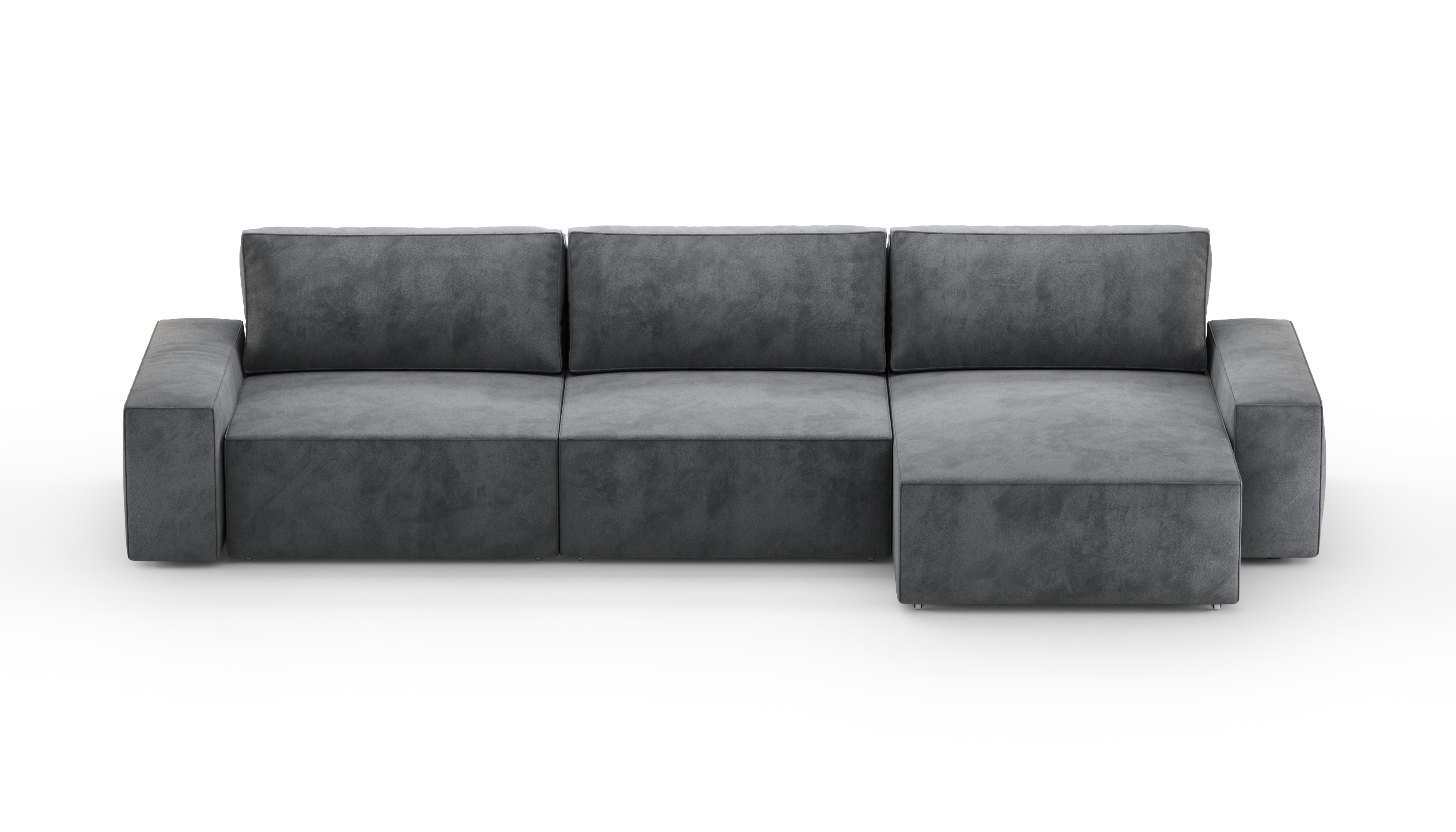 Изображение товара Диван раскладной Mebelroom Brandy 350x80x160 см велюр темно-серый