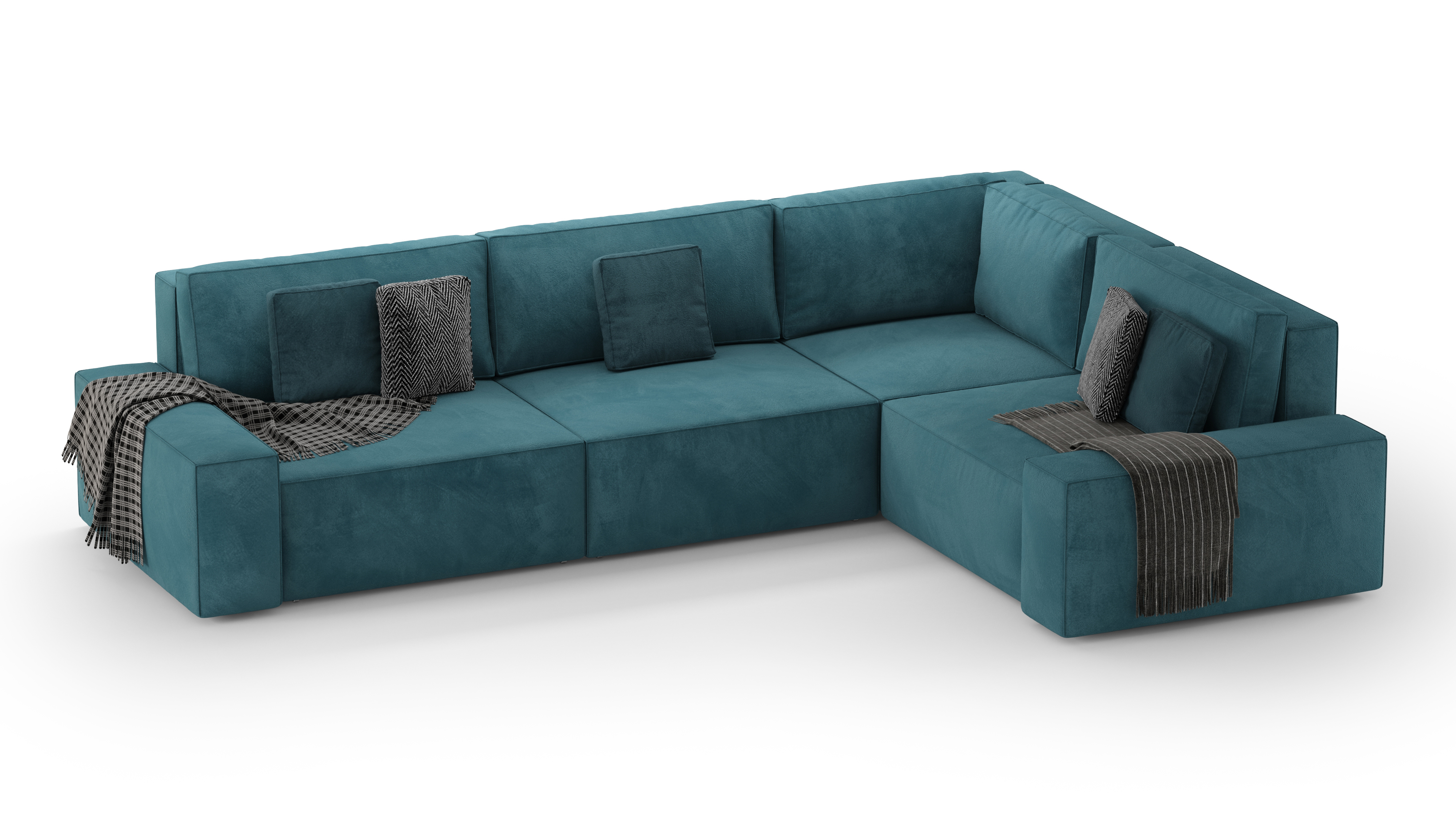 Изображение товара Диван раскладной Mebelroom Велювто изумрудный 325x80x100 см