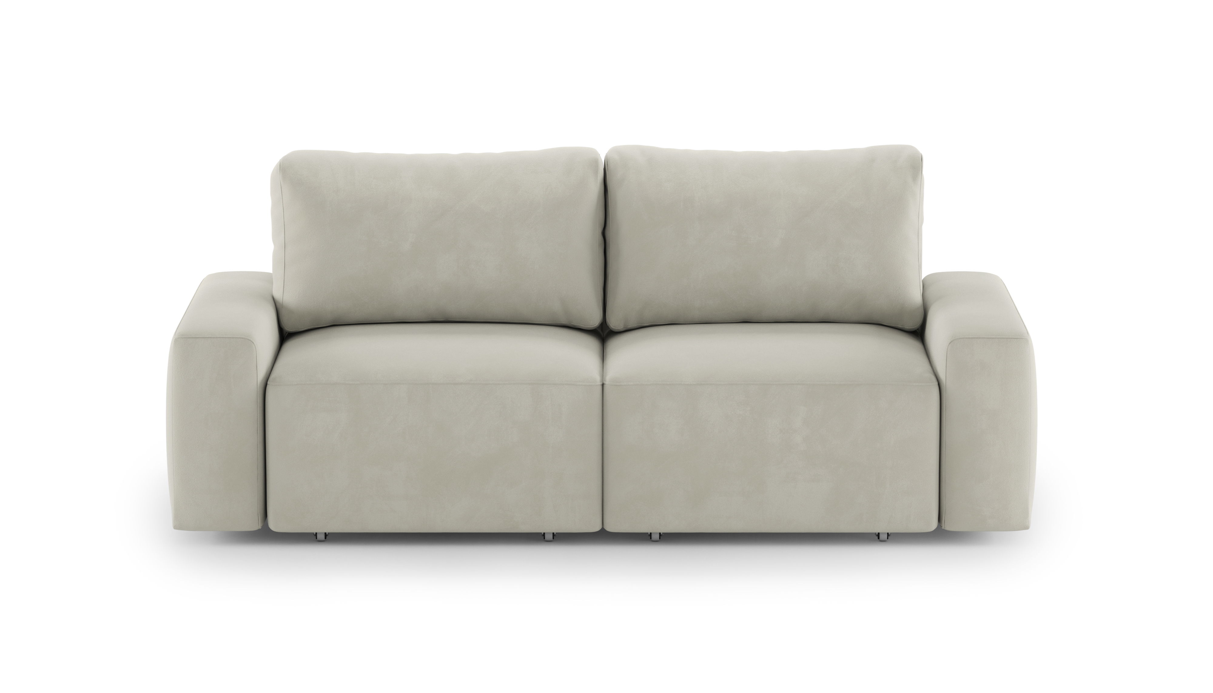 Изображение товара Диван раскладной Mebelroom Леон Тедди 230x80x105 см велюр песочный стиль Лофт