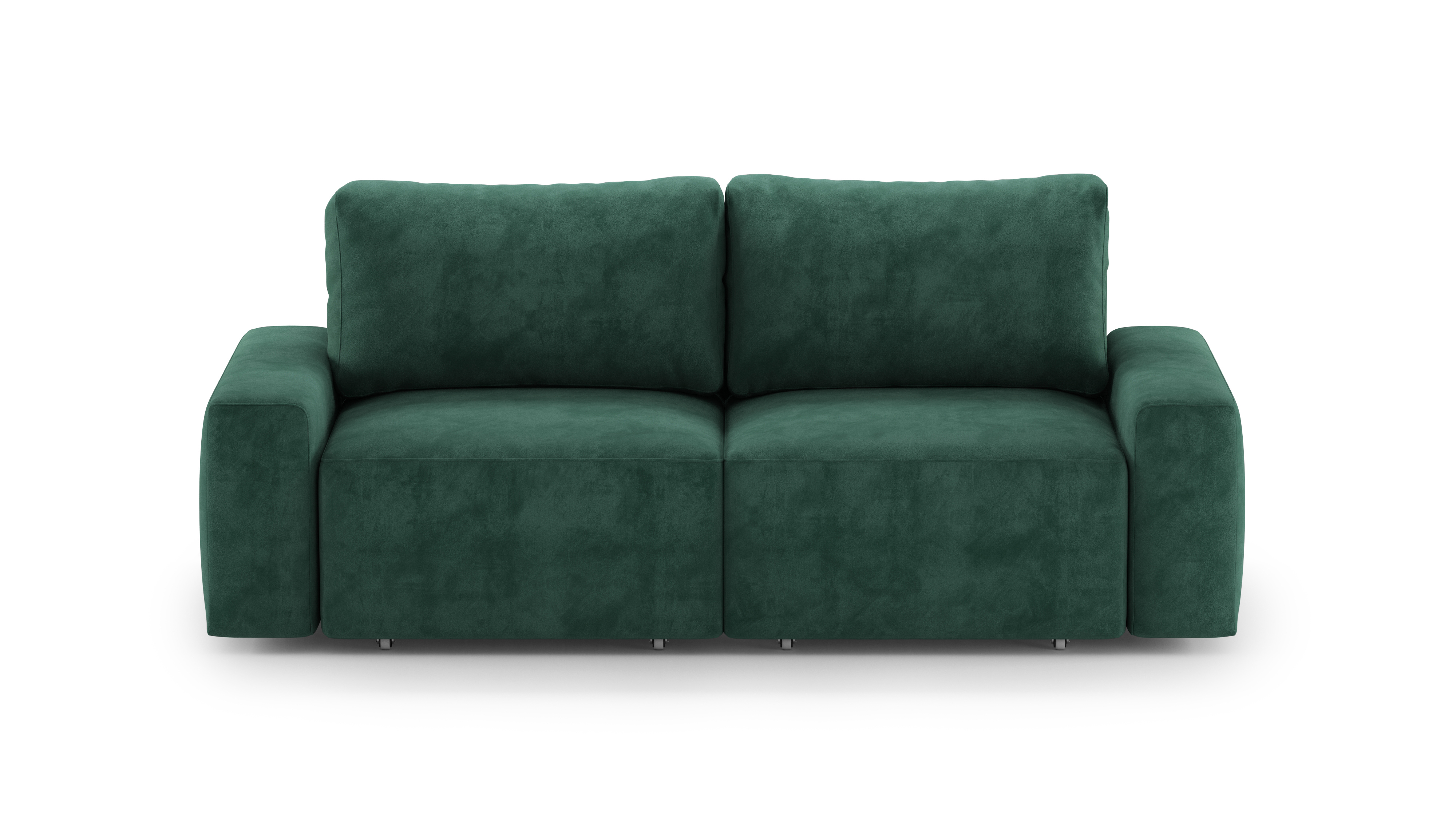 Изображение товара Диван прямой Mebelroom Леон Тедди изумрудный велюр раскладной 2 местный