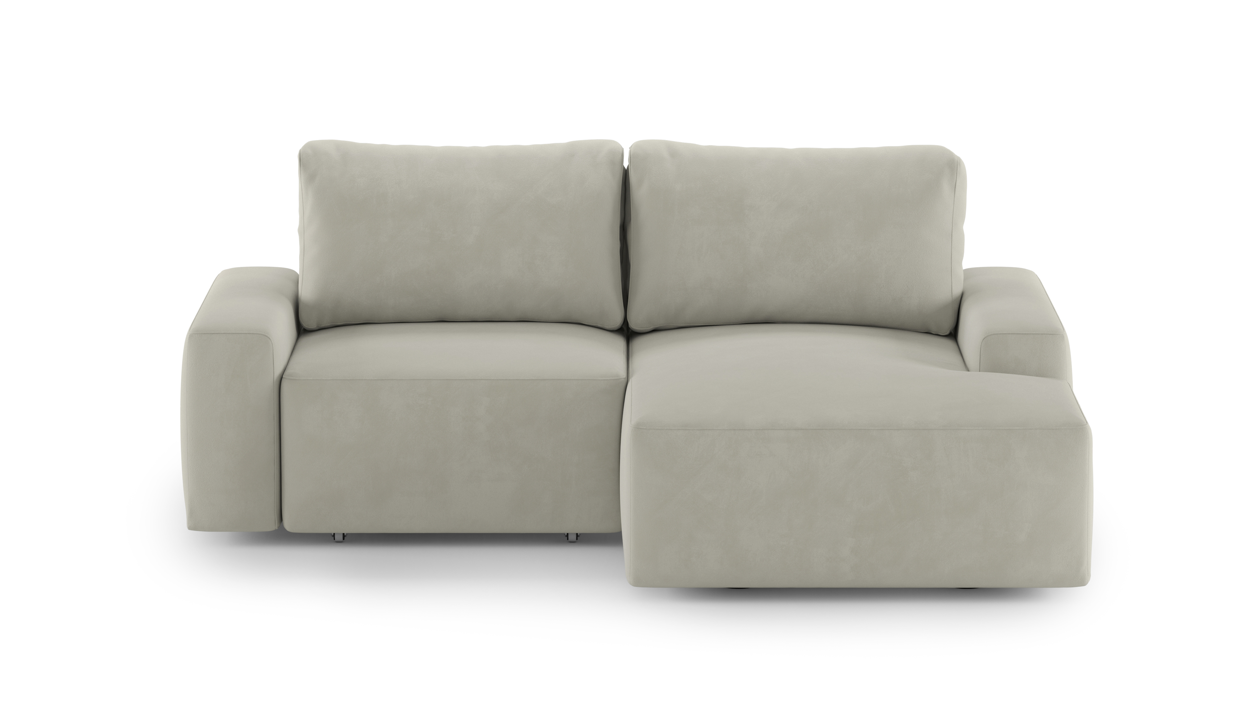 Изображение товара Угловой раскладной диван Мebelroom Леон Тедди 230x80x105 см велюр бежевый