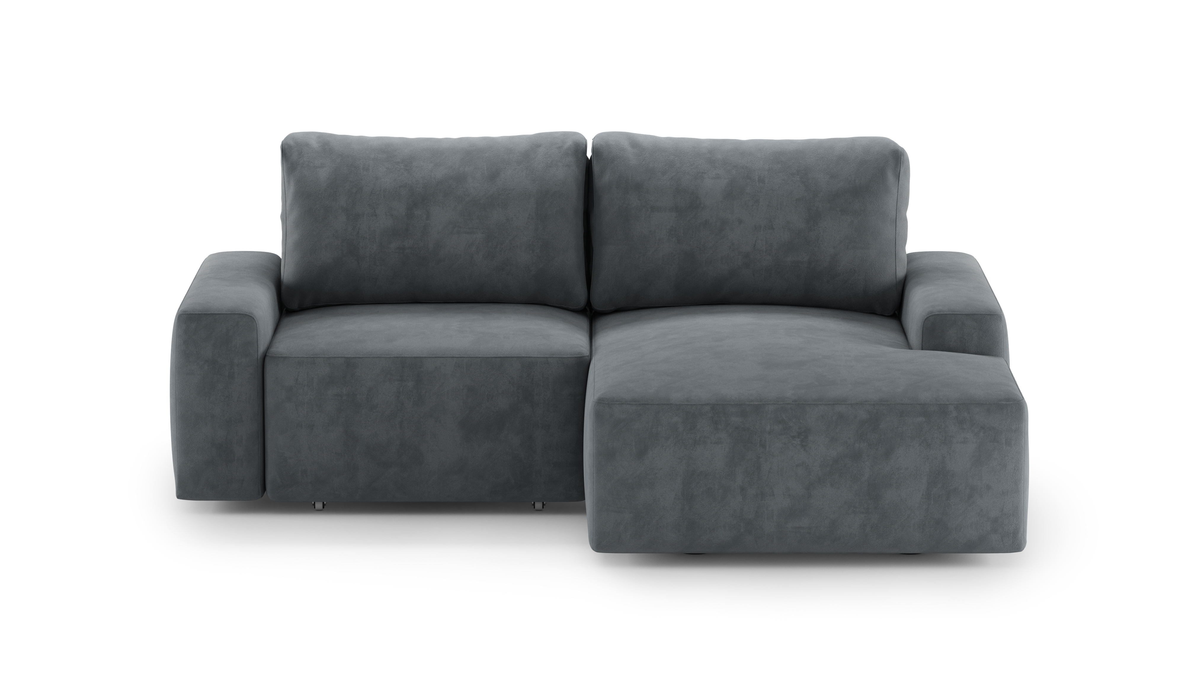 Изображение товара Угловой диван Mebelroom Леон Тедди раскладной с ящиками велюр темно-серый