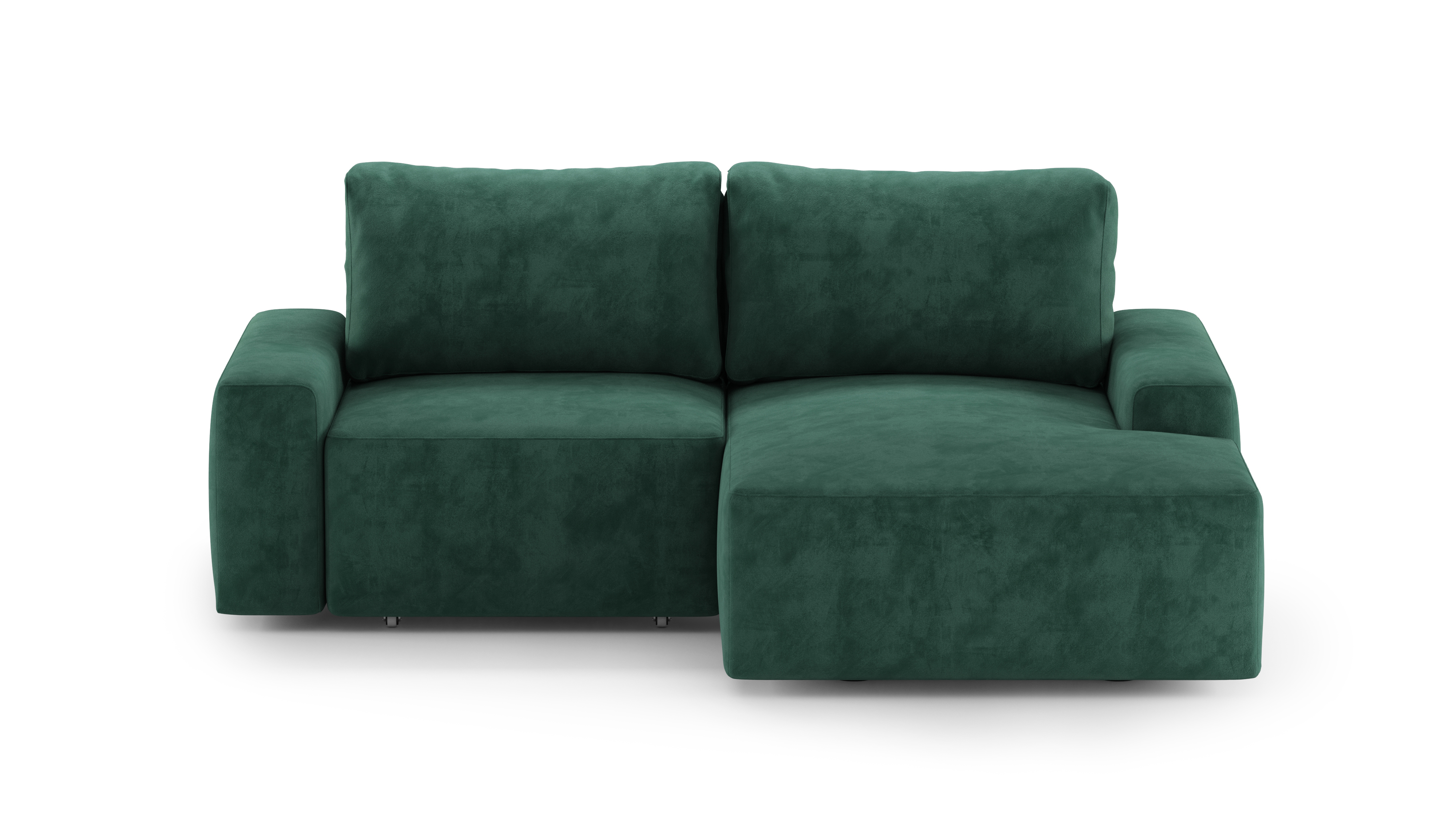 Изображение товара Угловой диван Mebelroom Леон Тедди 230x80x105 см велюр изумрудный стиль лофт