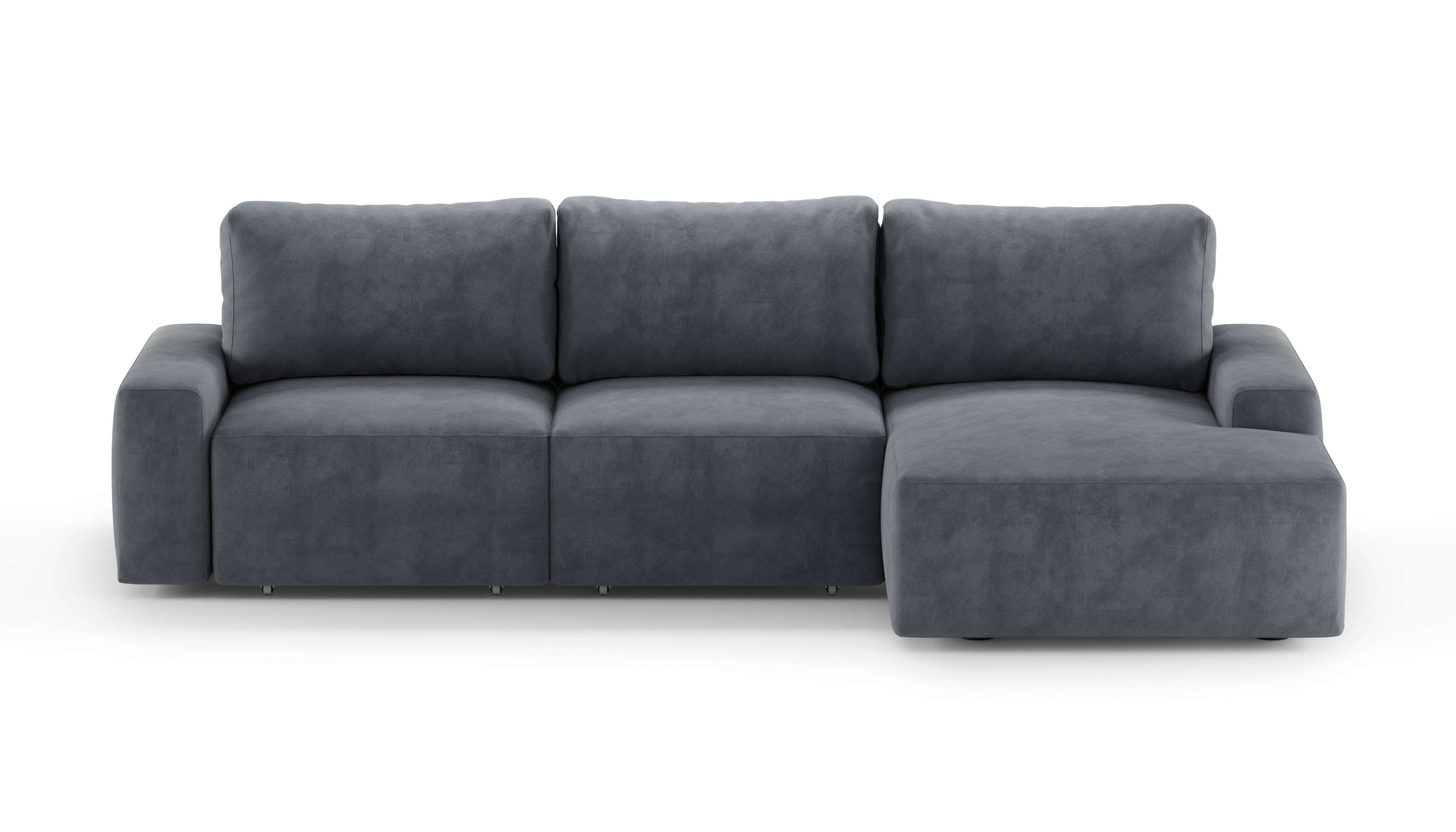 Изображение товара Угловой раскладной диван Mebelroom Леон Тедди 320x105 см велюр темно-серый стиль лофт