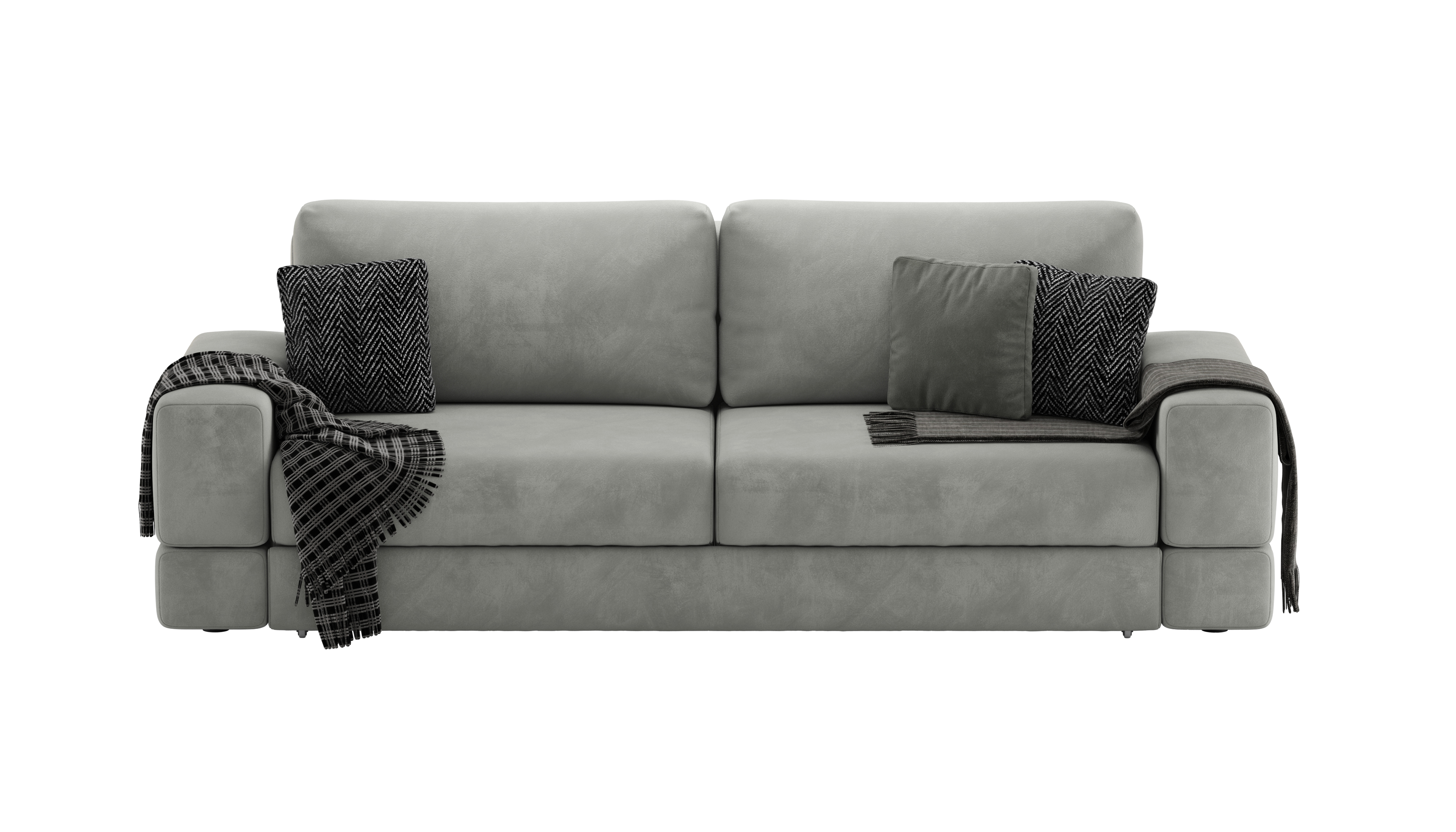 Изображение товара Диван раскладной Mebelroom Даллас Teddy 250x80x100 см велюр серый для дома и офиса