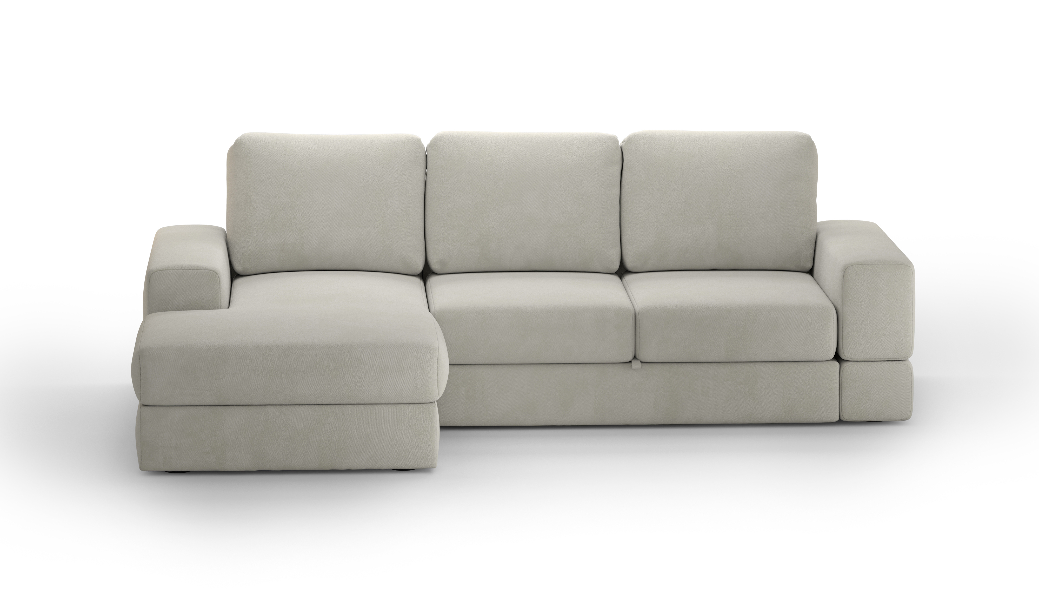 Изображение товара Диван угловой Mebelroom Brandy 260x70x160 см велюр цвет бежевый