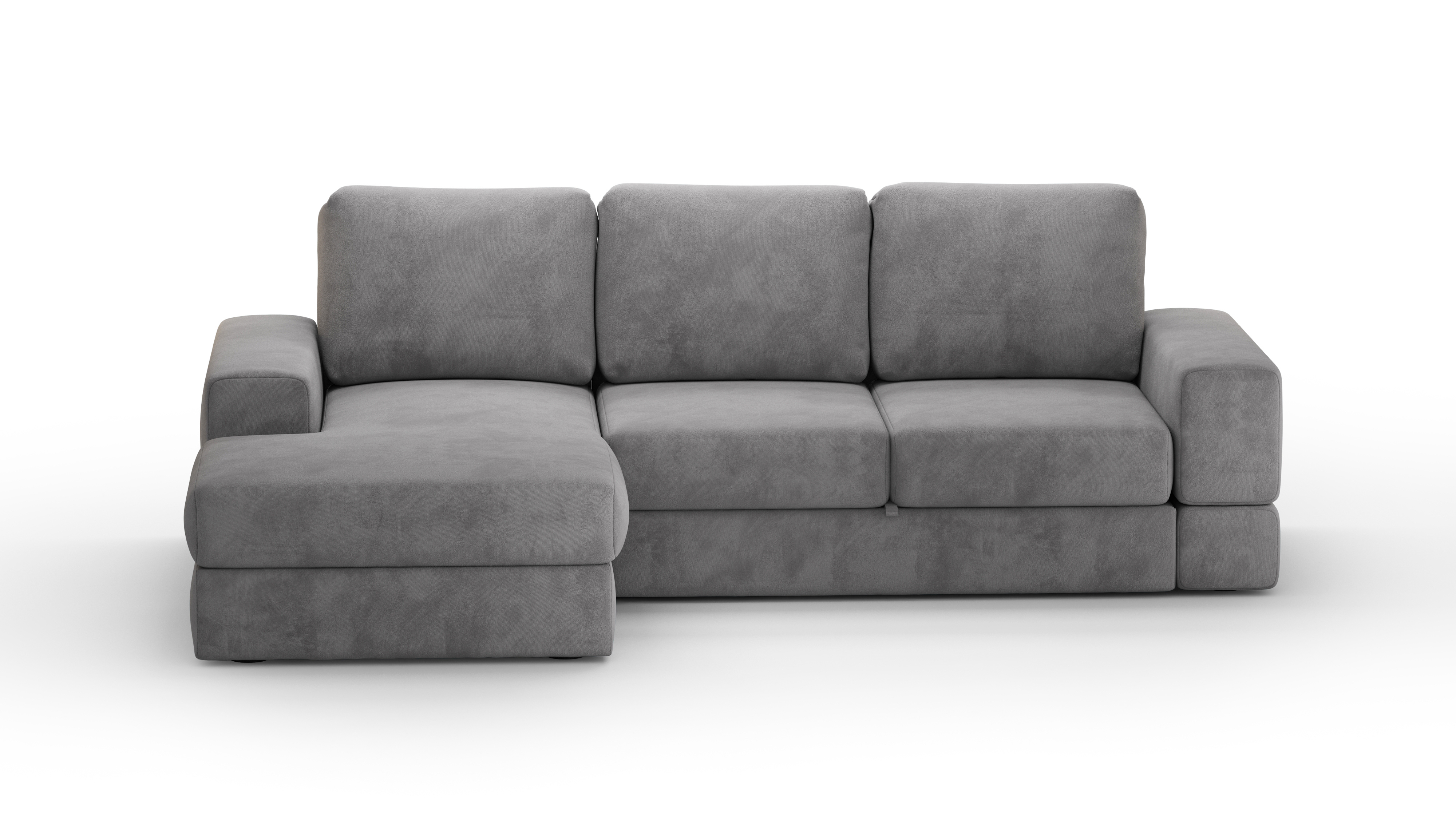 Изображение товара Угловой диван кровать Mebelroom Brandy 260x70x160 см велюр серый