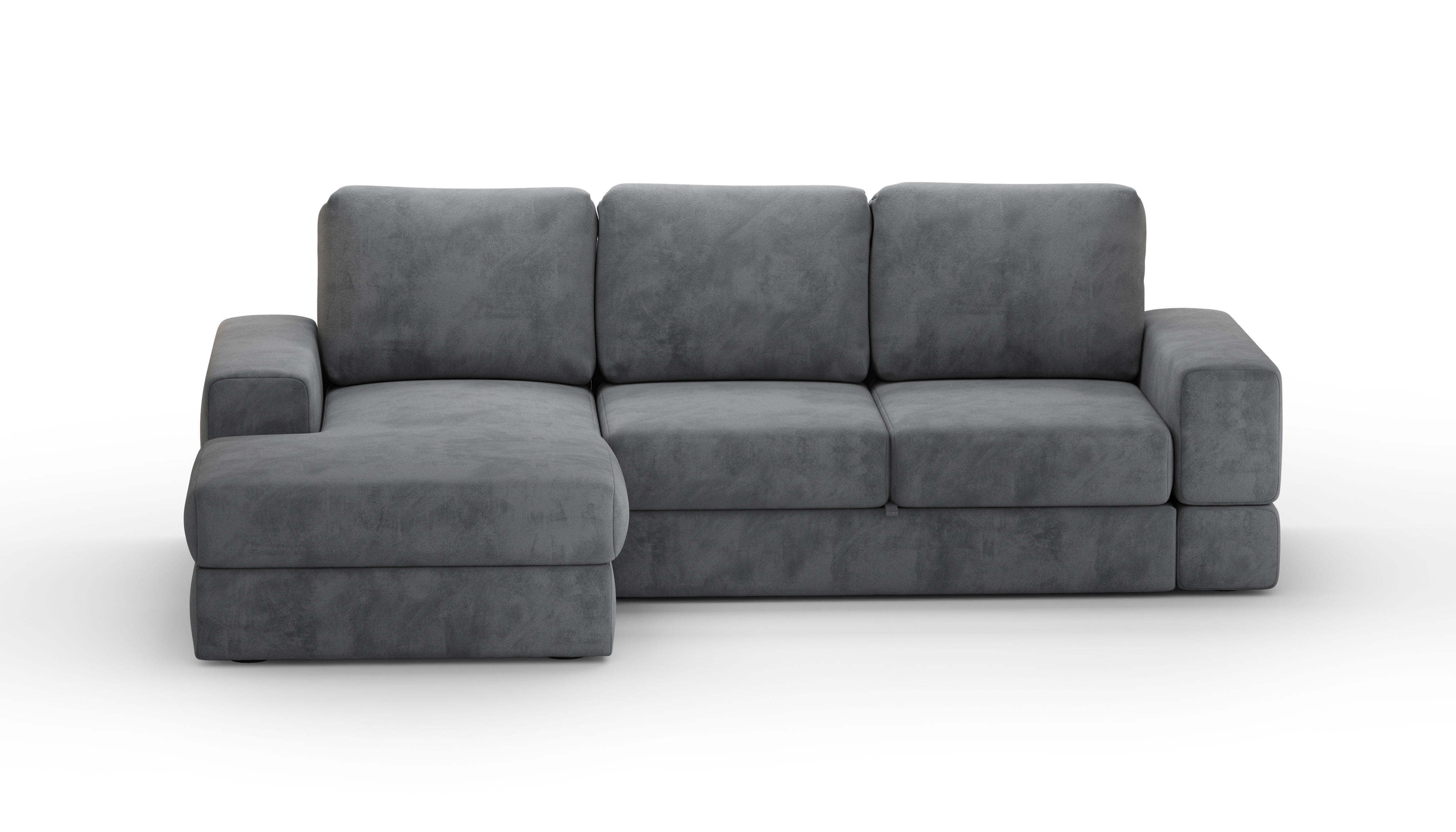 Изображение товара Угловой диван кровать Mebelroom Brandy 260x70x160 см велюр темно-серый