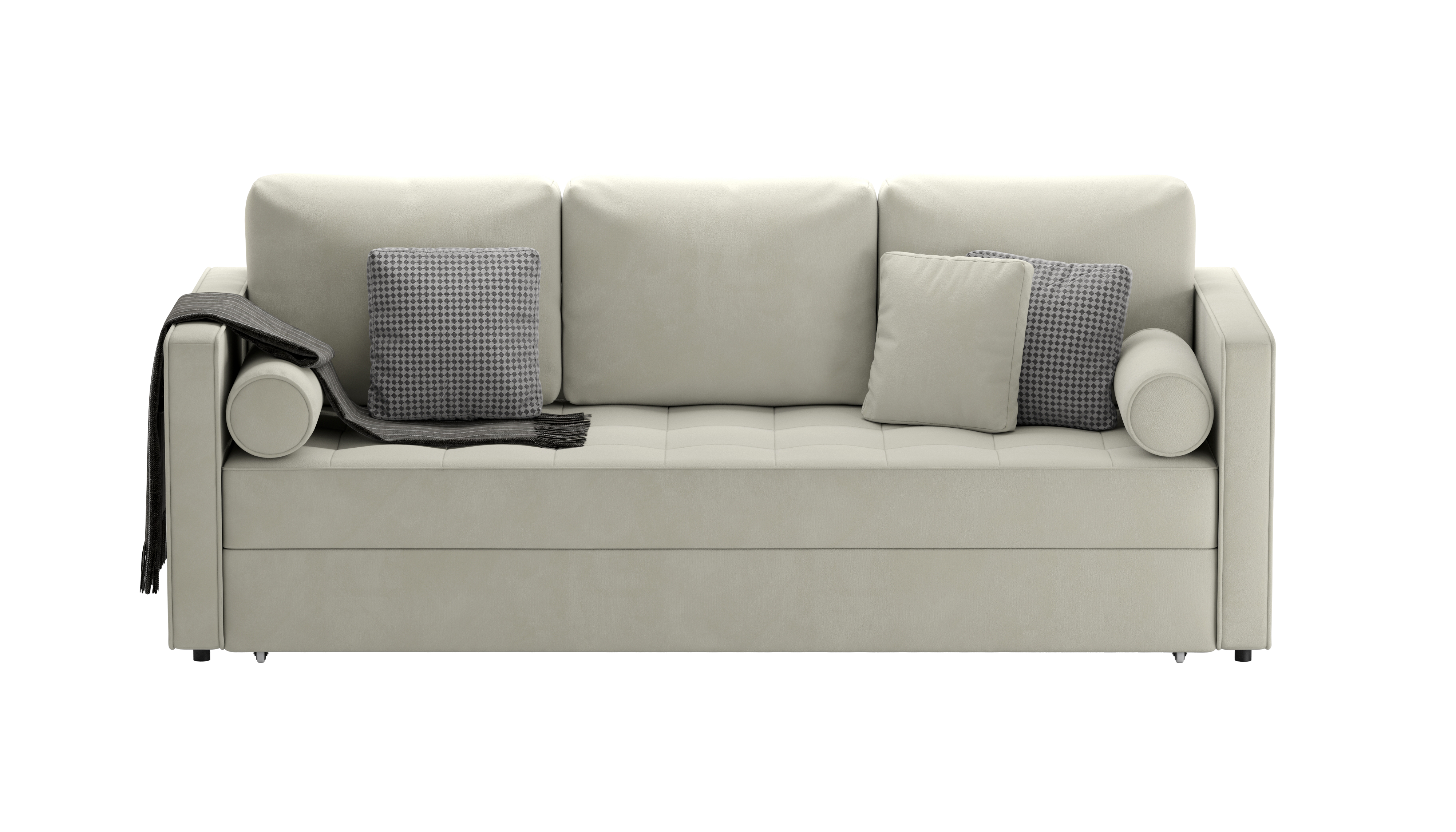 Изображение товара Диван раскладной Mebelroom Отто Teddy 220x80x100 см велюр бежевый