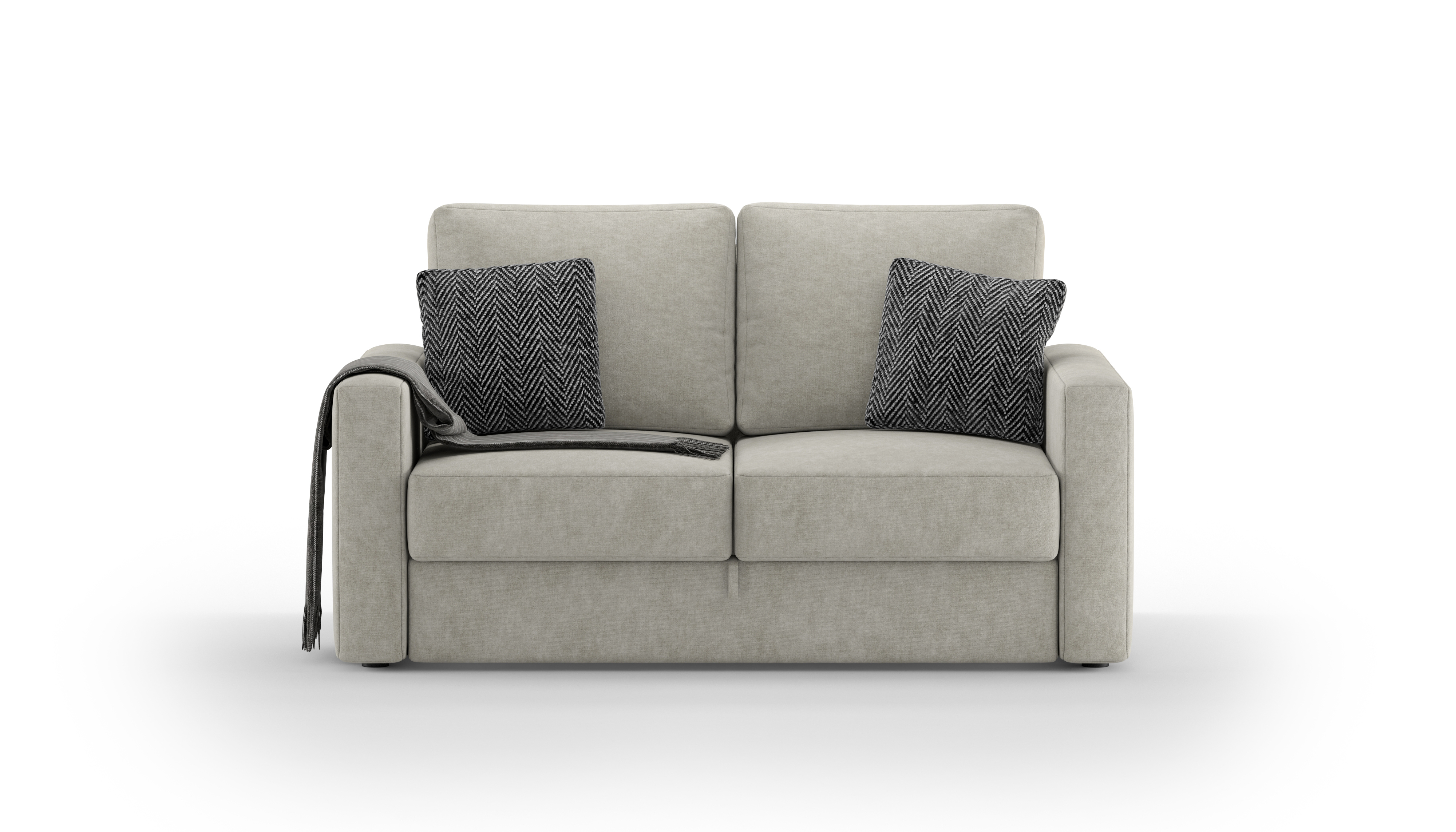 Изображение товара Диван раскладной Mebelroom Бруно Velvet Lux 170x85x110 см серо-бежевый