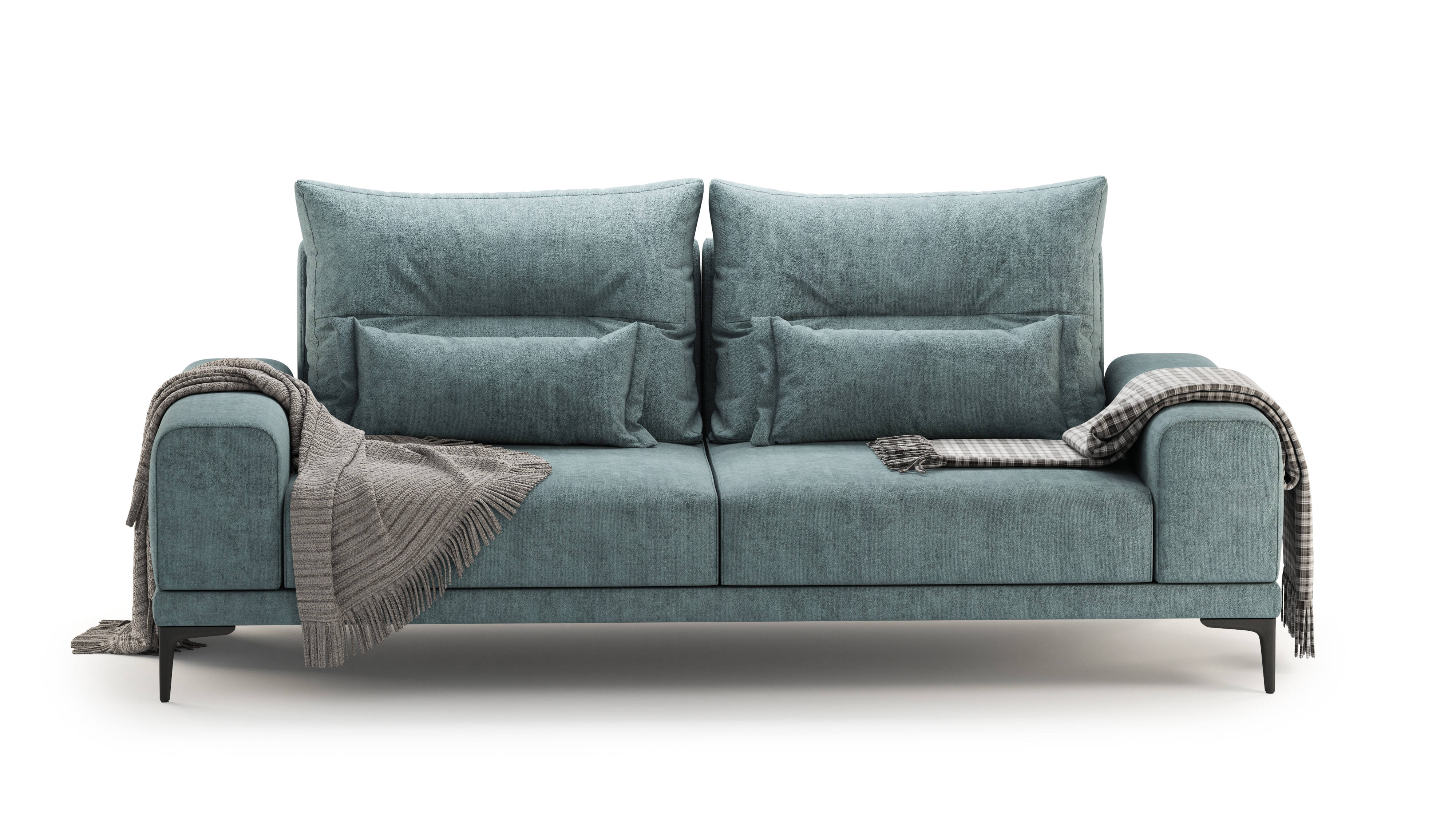 Изображение товара Диван раскладной Mebelroom Кёльн Clarins 222x80x105 см ткань цвет серо-зеленый