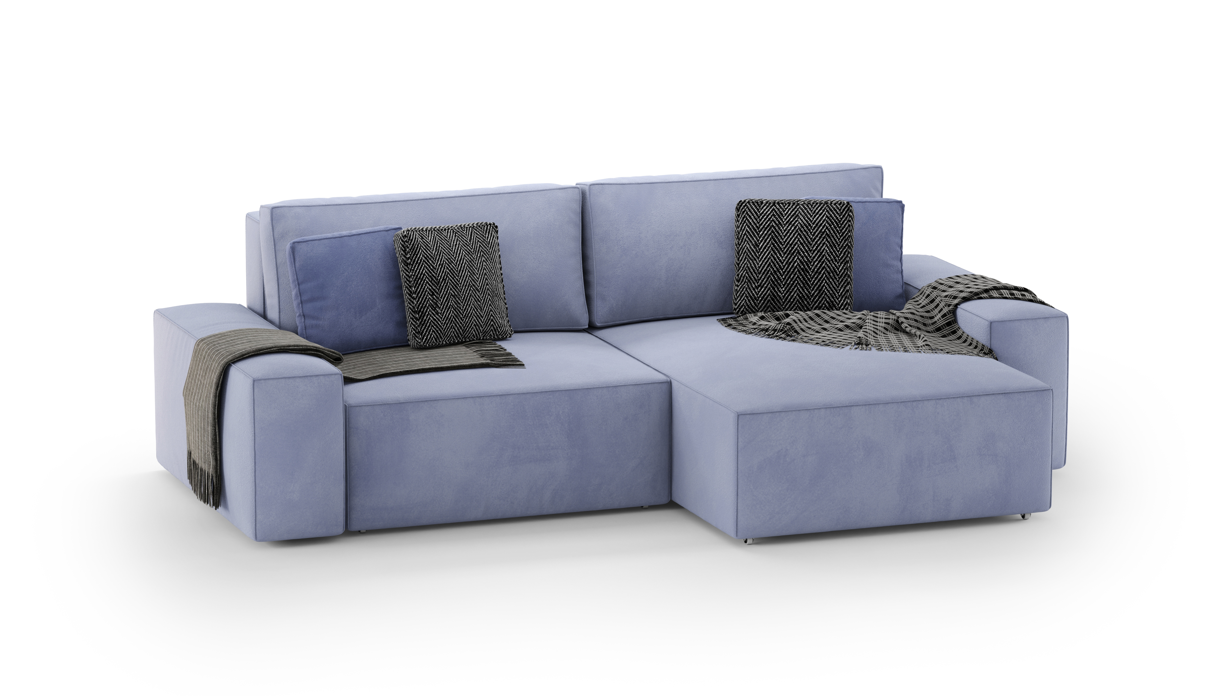 Изображение товара Диван раскладной Mebelroom Велюто бирюзовый 250x160 см с ящиками и еврокнижкой