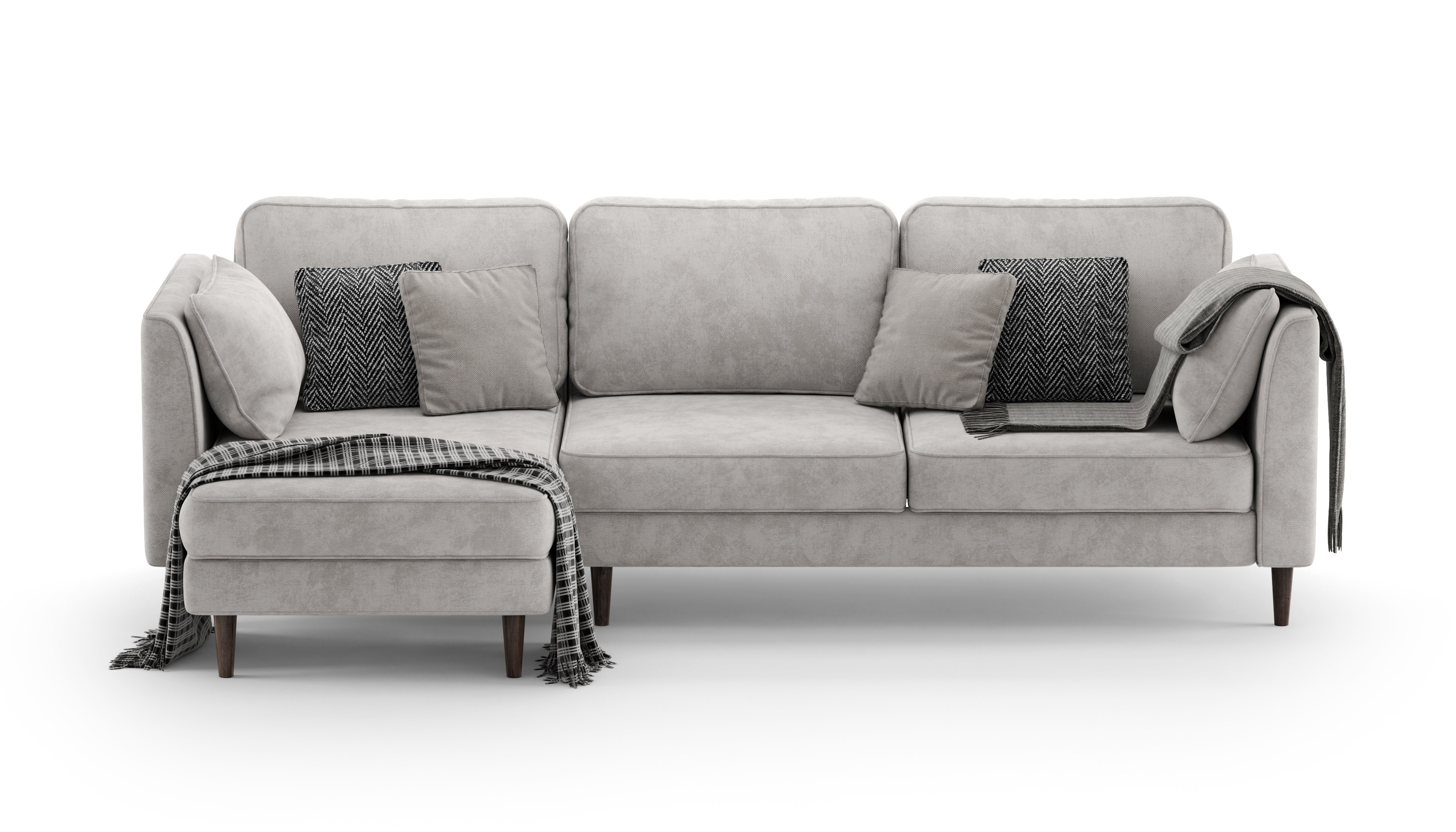 Изображение товара Диван раскладной Mebelroom Хампи 265x73x150 см бежевый Шенилл Россия