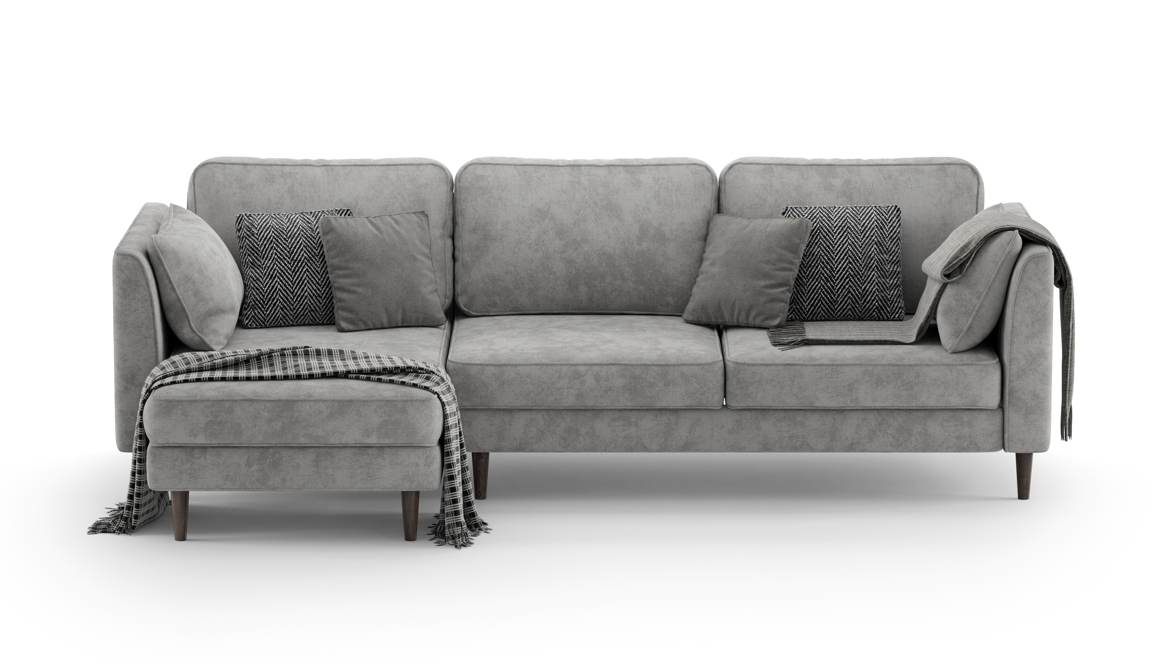 Изображение товара Диван раскладной Mebelroom Хампи 265x73x150 см светло-серый со спальним местом 245х145 см