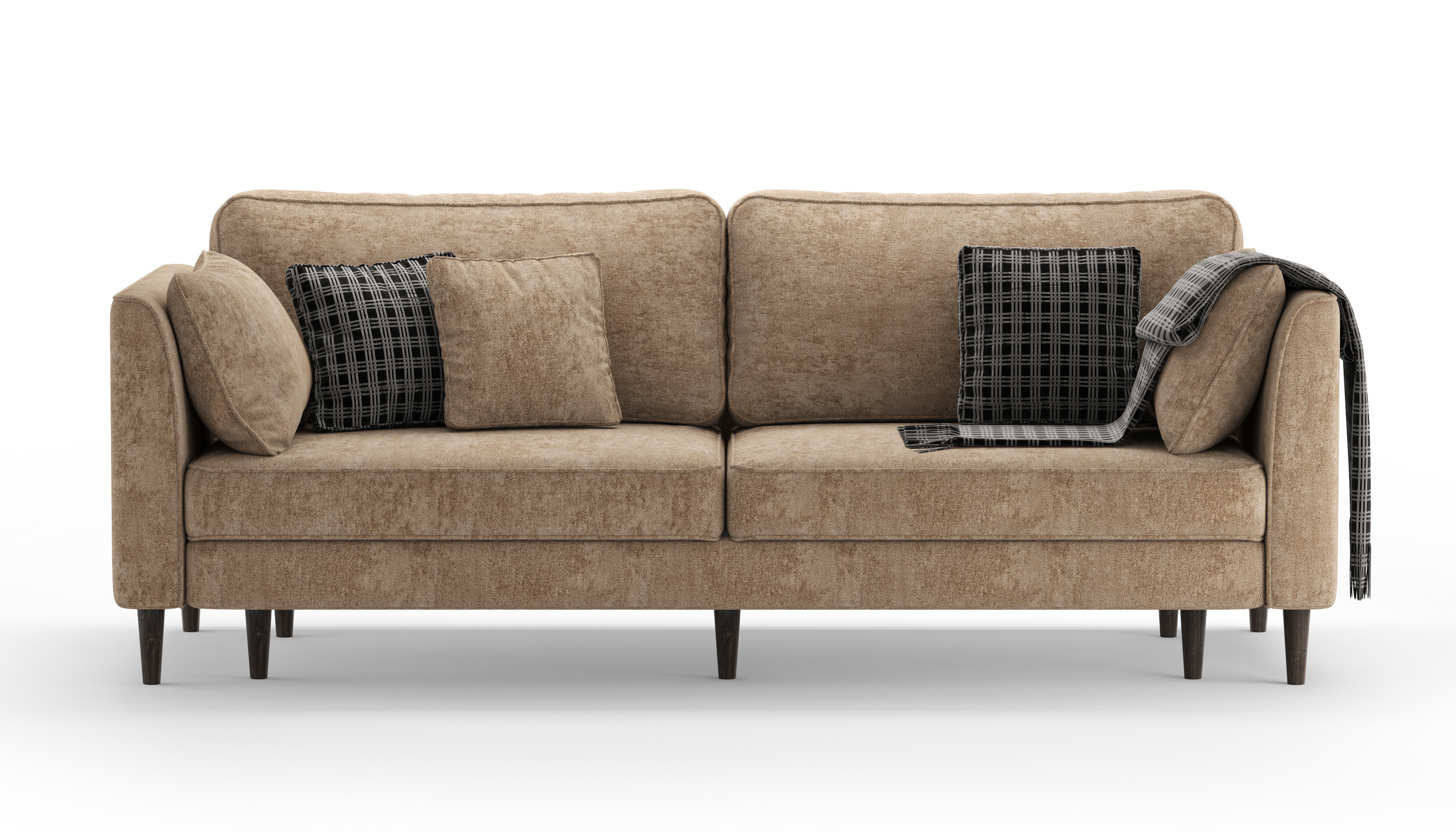 Изображение товара Диван раскладной Mebelroom Хампи 230x75x100 см велюр цвет желто-коричневый