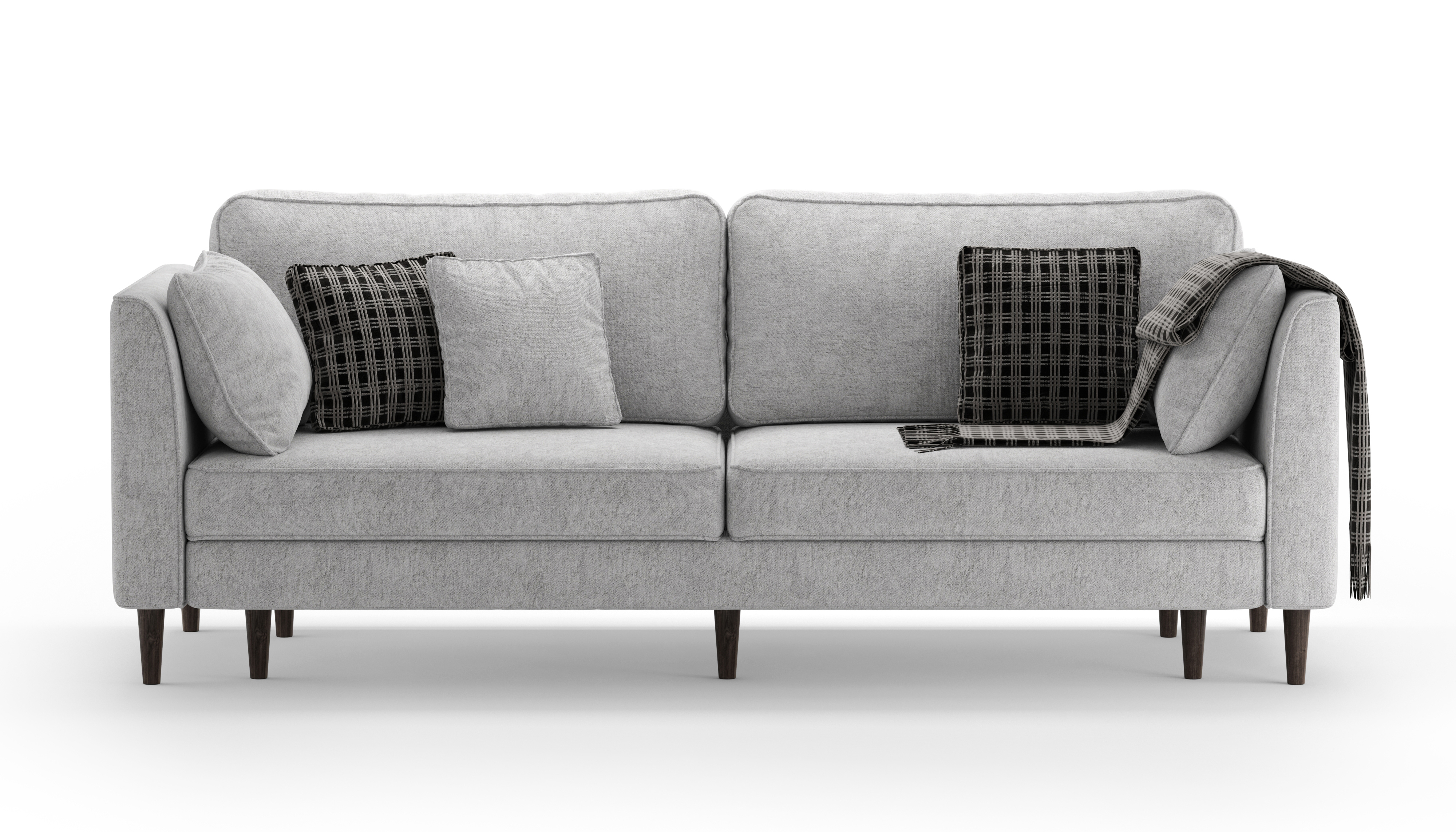 Изображение товара Диван раскладной Mebelroom Хампи 230x75x100 см велюр светло-серый