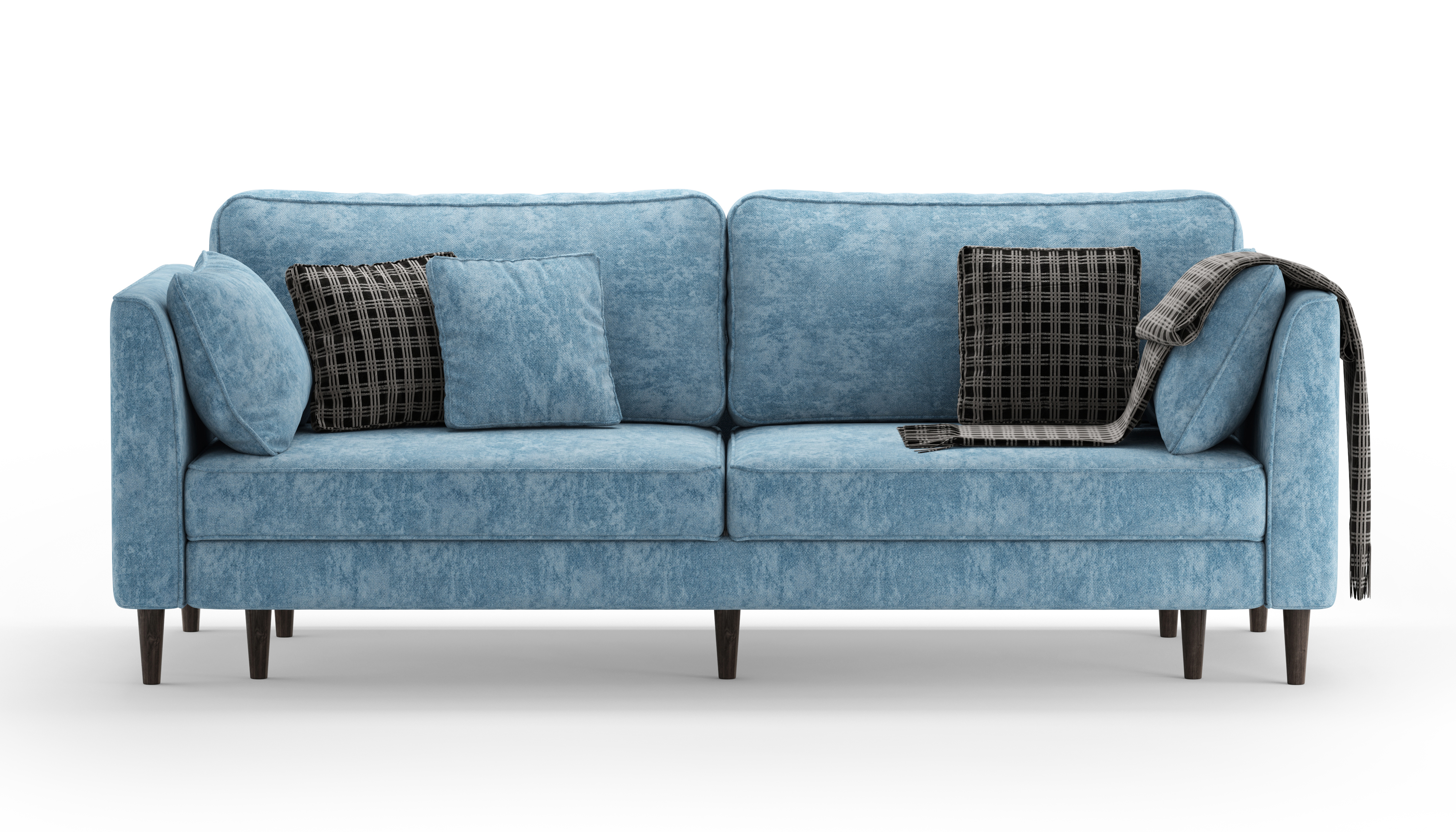 Изображение товара Диван раскладной Mebelroom Хампи 230x75x100 см велюр синий со встроенным ящиком