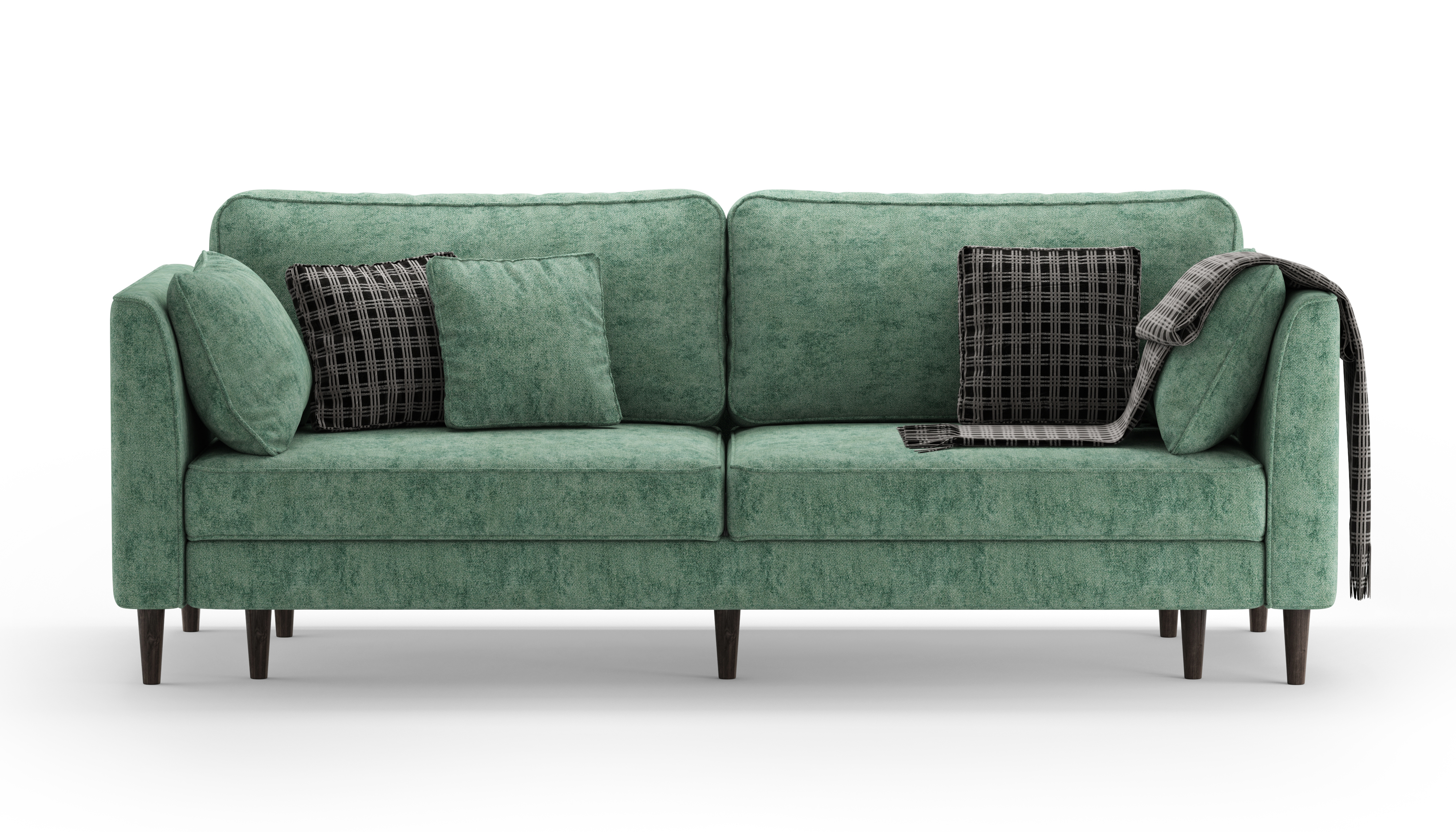 Изображение товара Диван раскладной Mebelroom Хампи 230x75x100 см велюр зеленый стиль лофт