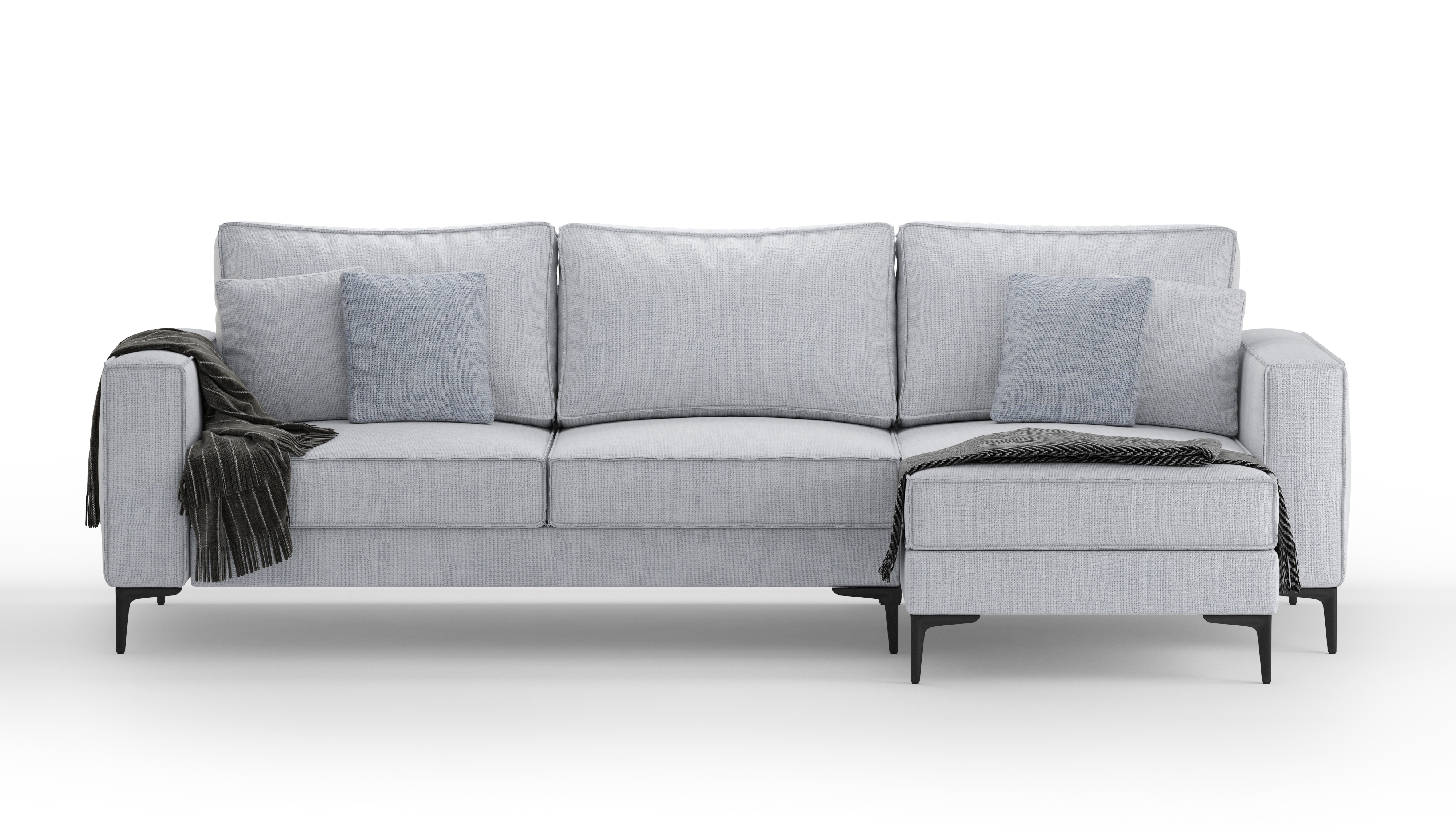 Изображение товара Диван раскладной Mebelroom Мэдисон 270x77x150 см рогожка цвет светло-серый