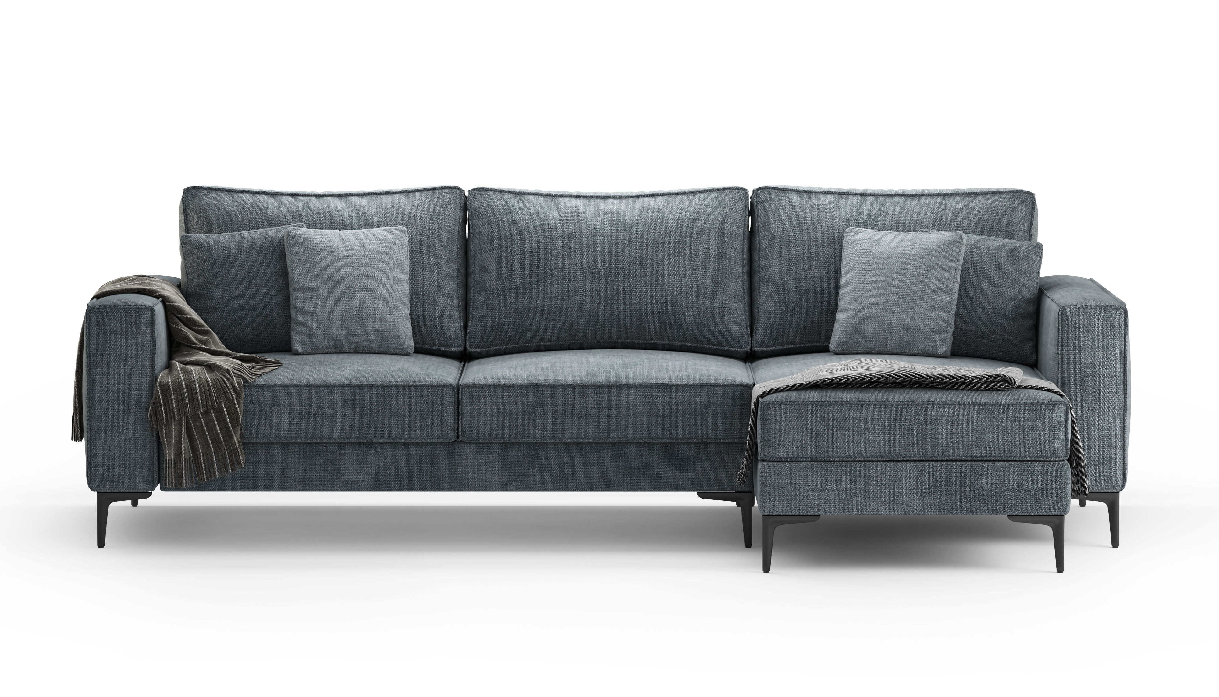 Изображение товара Диван раскладной Мебелрум Мэдисон 270x77x150 см с оттоманкой серый стиль Лофт