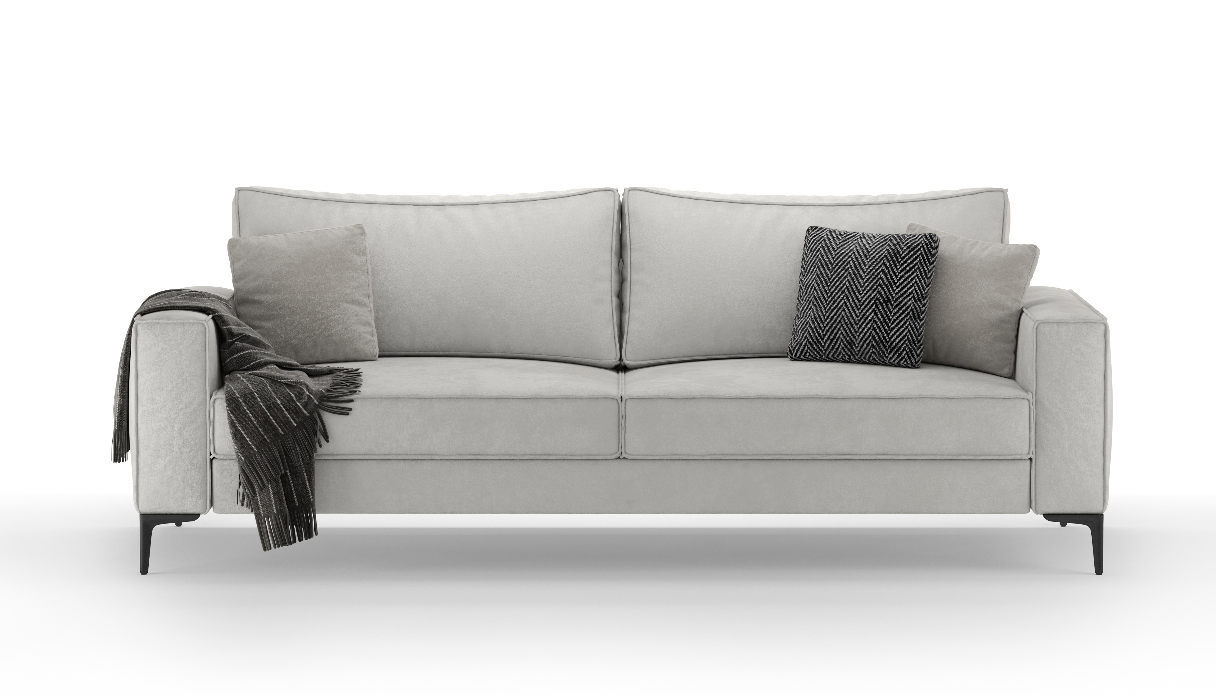 Изображение товара Диван раскладной Mebelroom Мэдисон 240x77x100 см велюр белый лофт