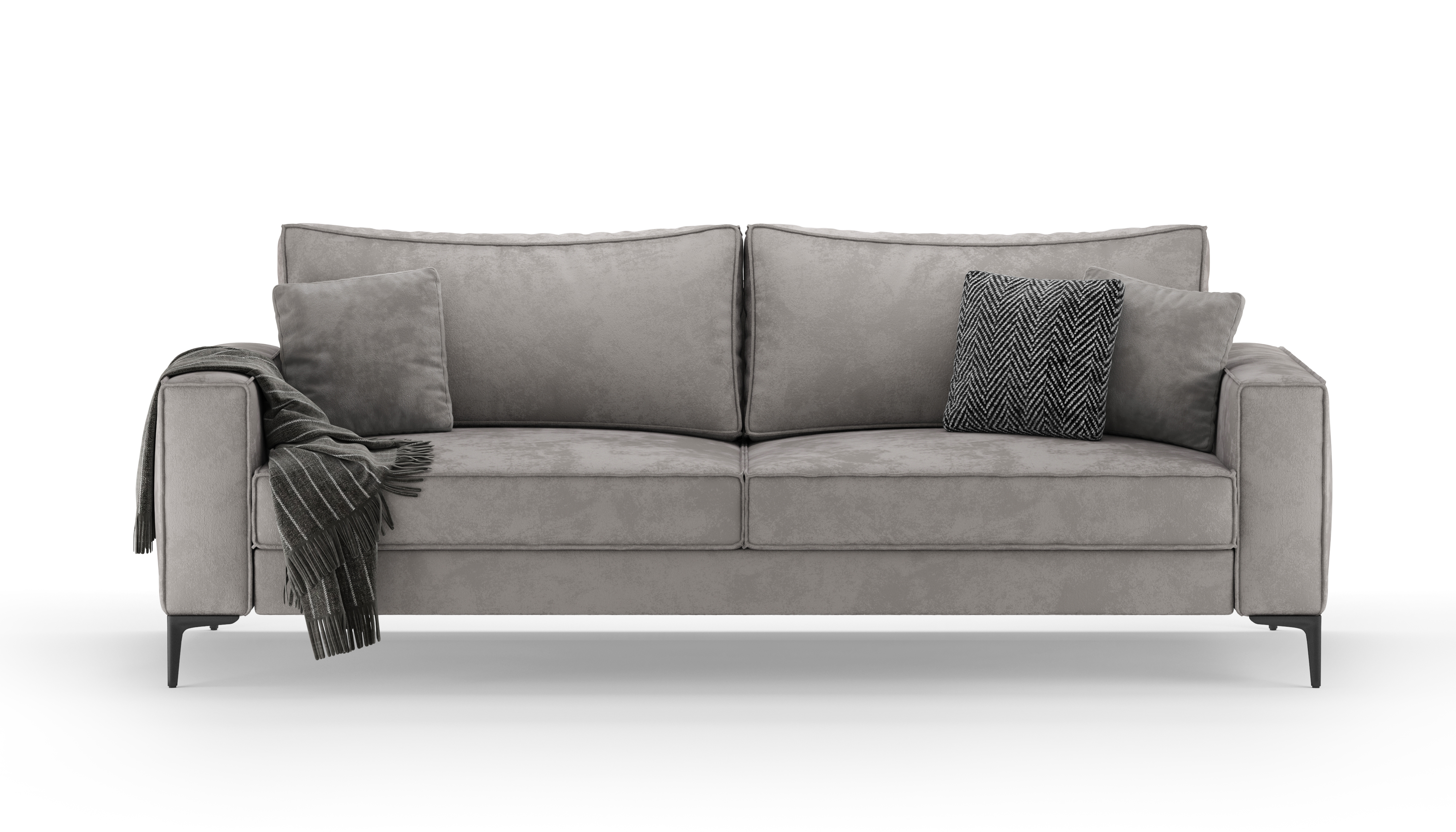 Изображение товара Диван раскладной Мэдисон 240x77x100 см велюр серый мебельный стиль лофт