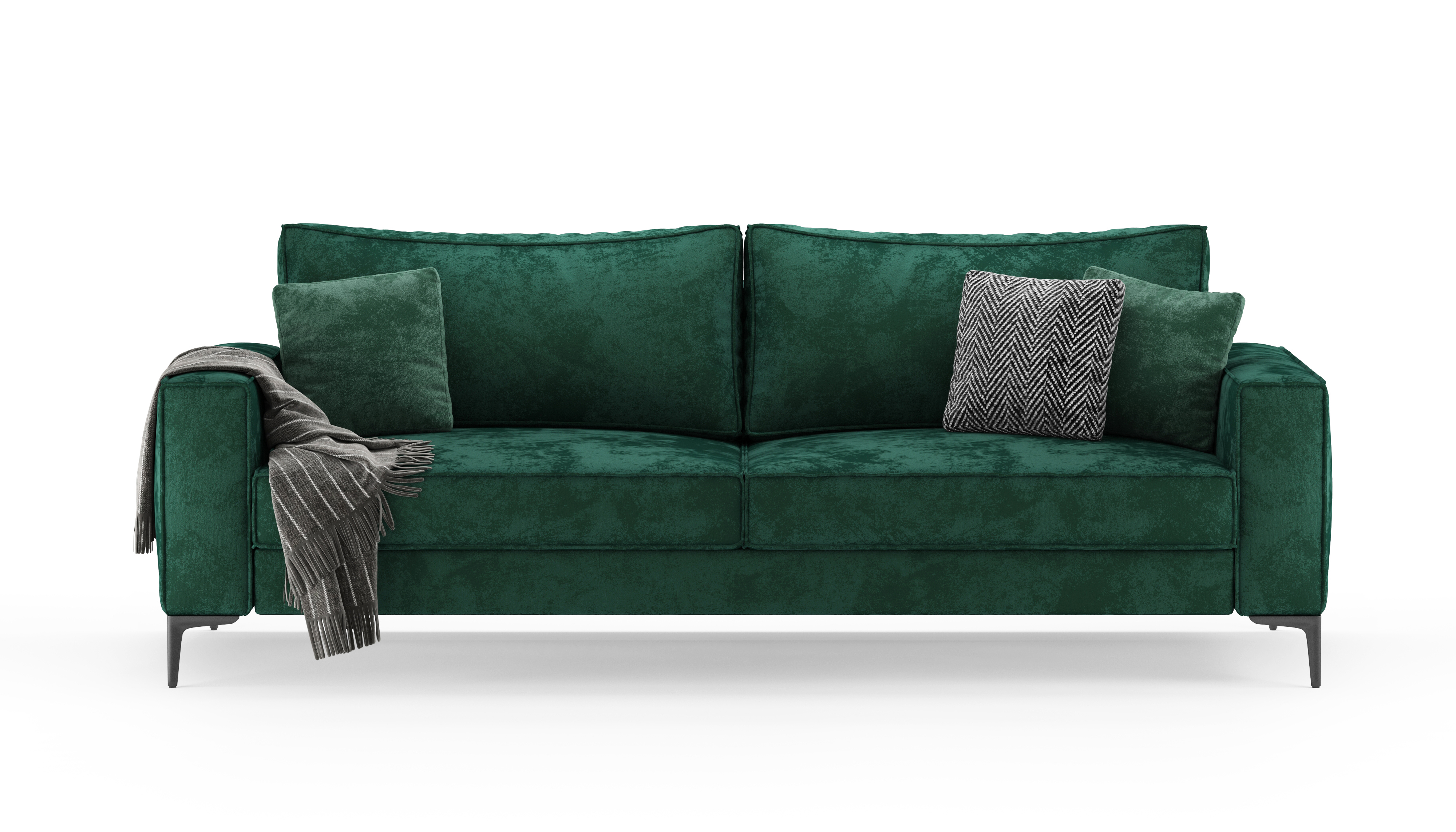 Изображение товара Диван раскладной Mebelroom Мэдисон 240x77 см велюр зеленый лофт комфортный дизайн