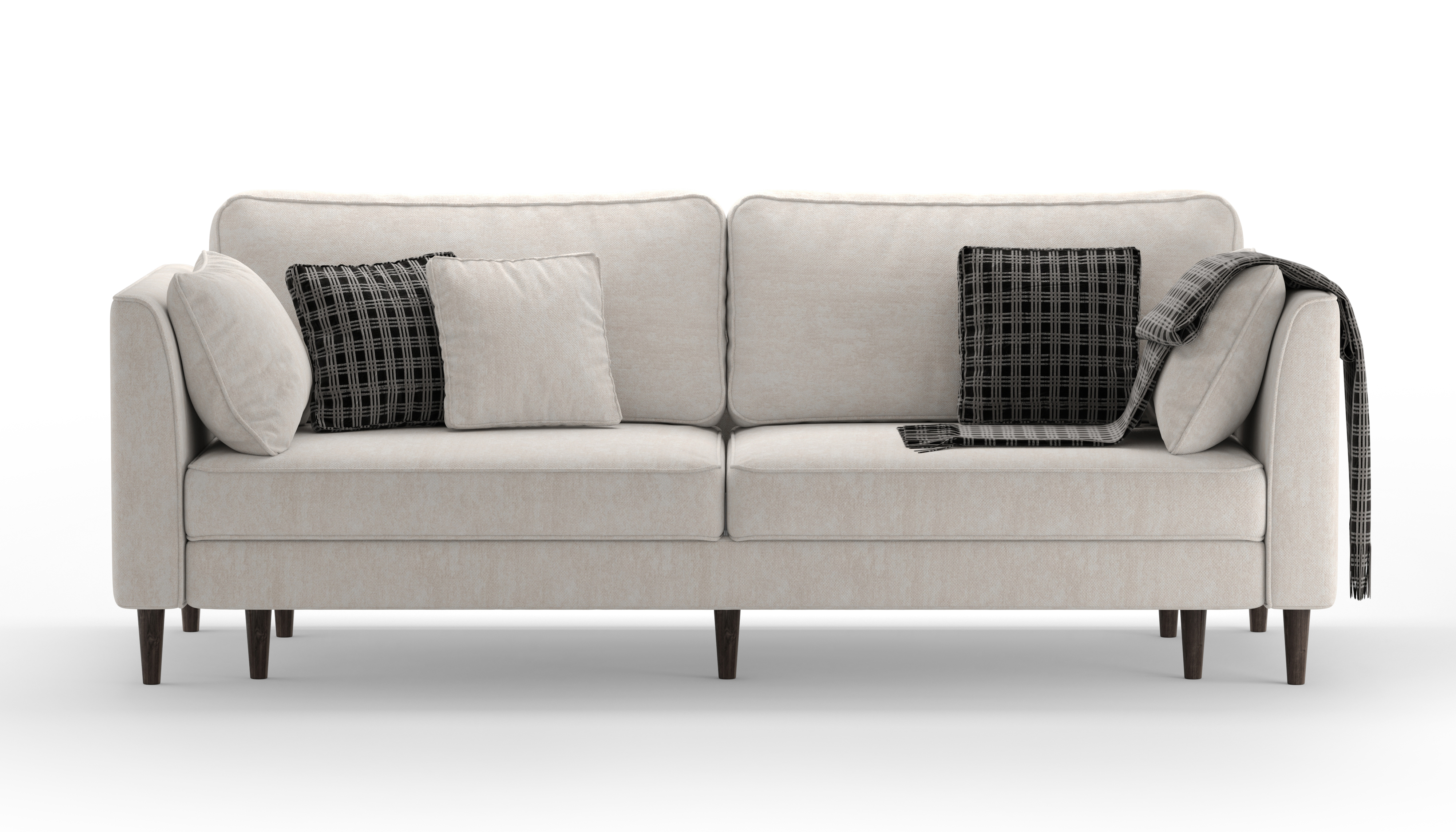 Изображение товара Диван раскладной Mebelroom Хампи 265x75x100 см велюр бежевый